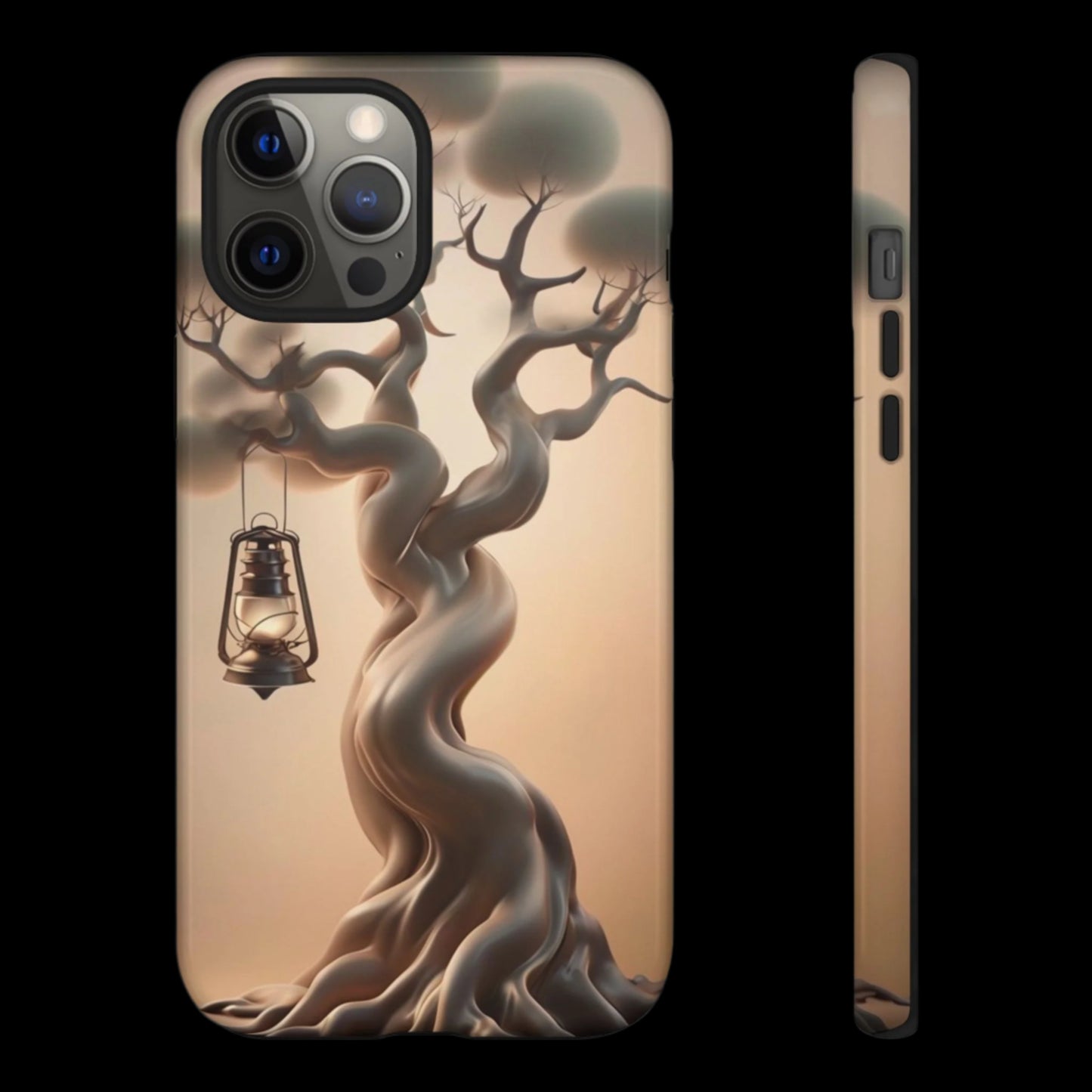 Phone Case Whispers of Hope – Elegant Tree & Lantern - Unique Nature-Inspired Design