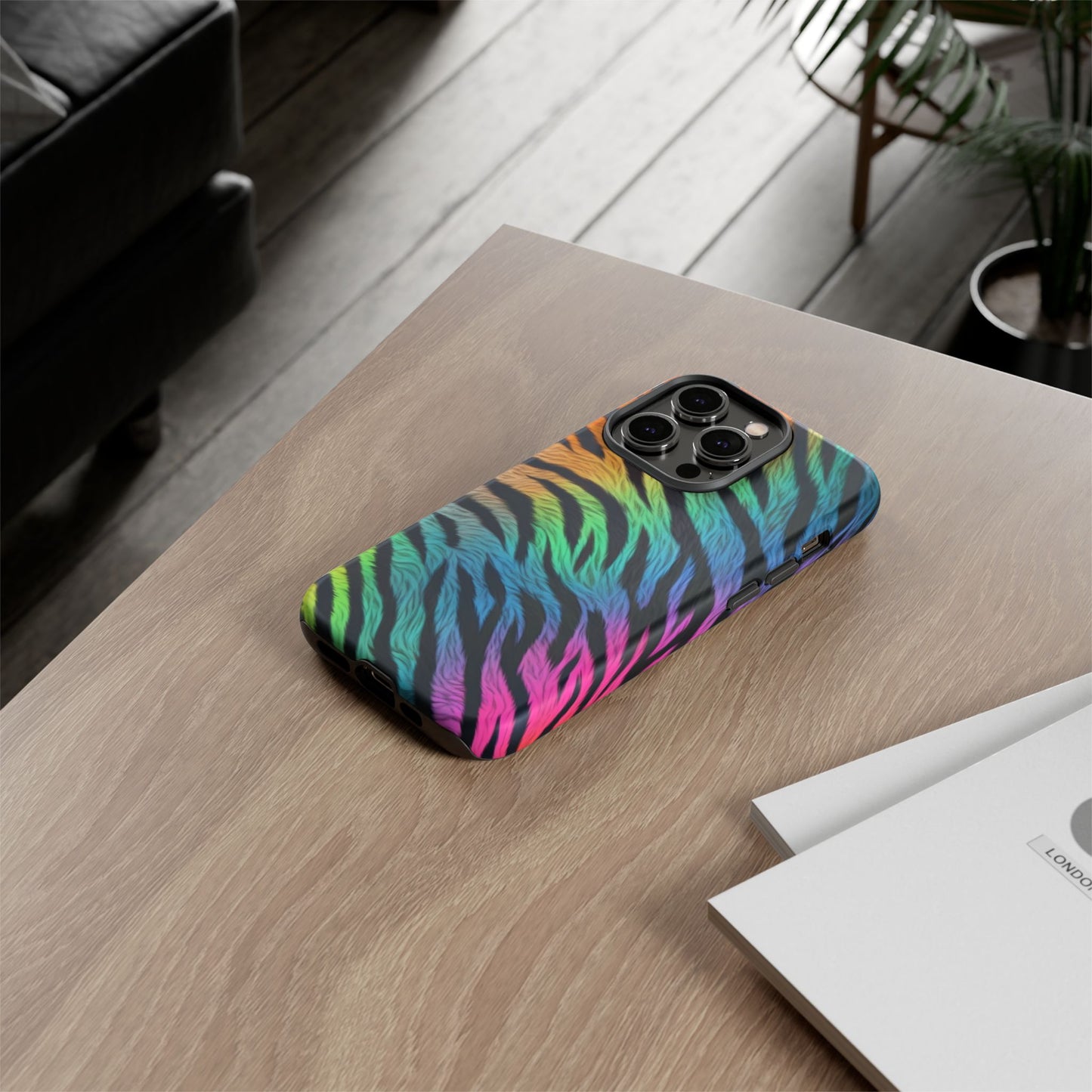 Rainbow Zebra iPhone Case – Colorful Animal Pattern Protective Cover