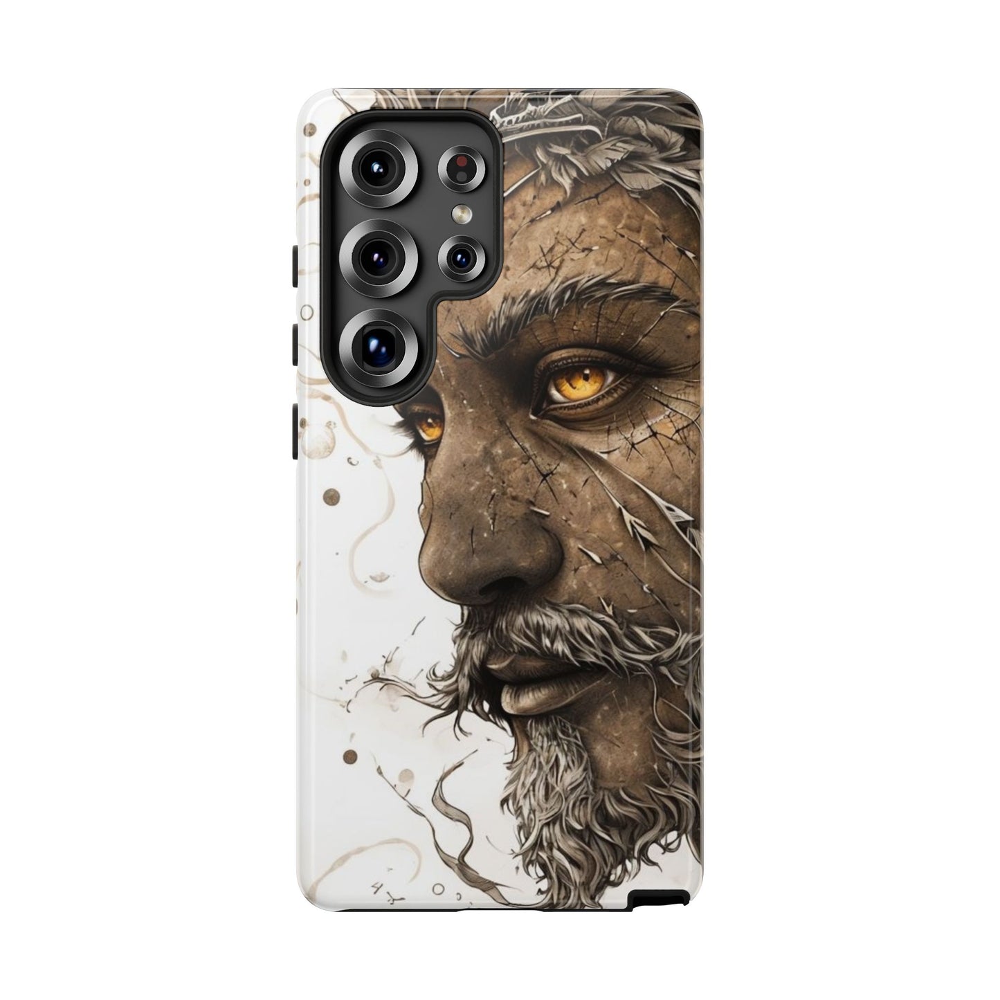 Phone Case Mystical Deity Portrait with Powerful Serene Expression and Ethereal Hues