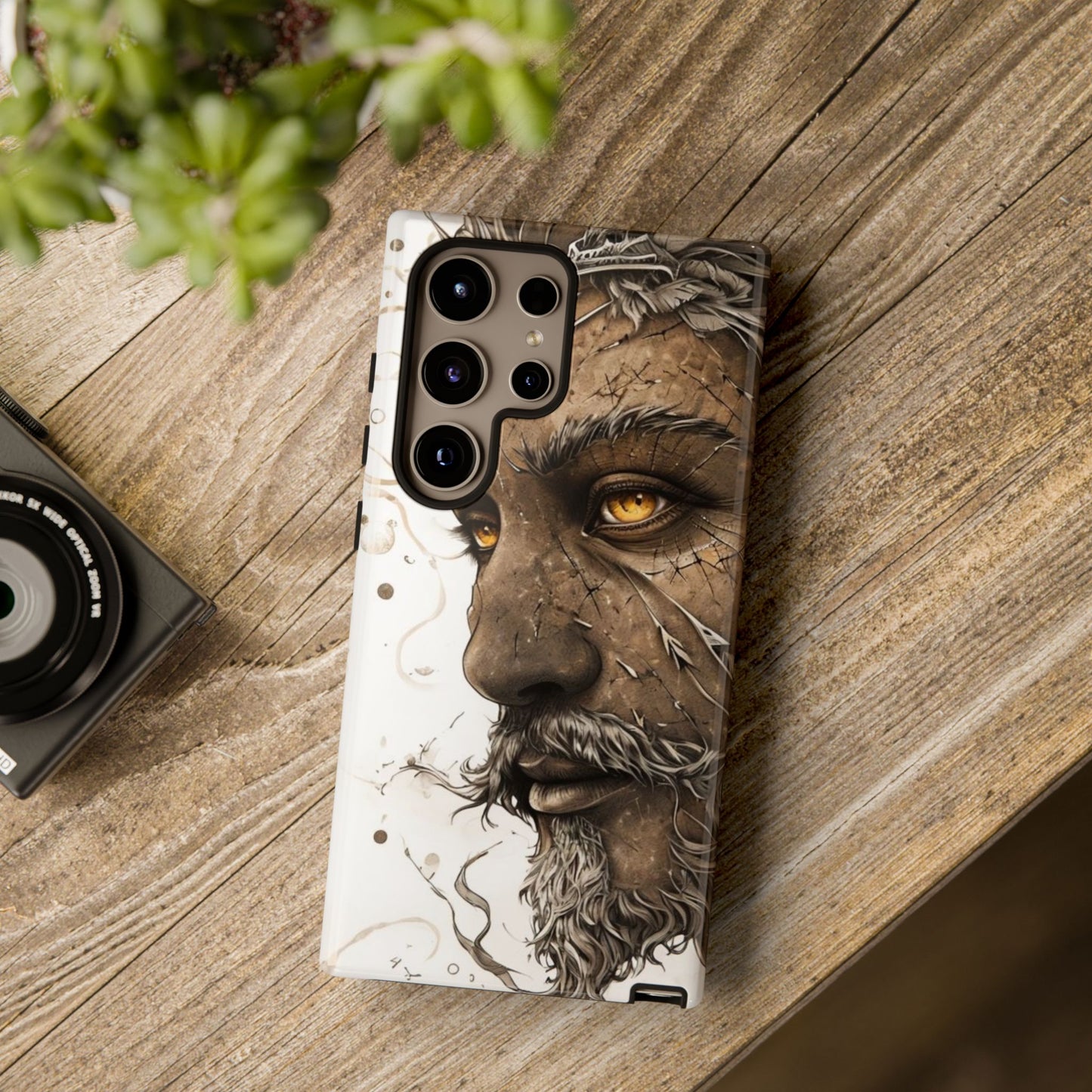 Phone Case Mystical Deity Portrait with Powerful Serene Expression and Ethereal Hues