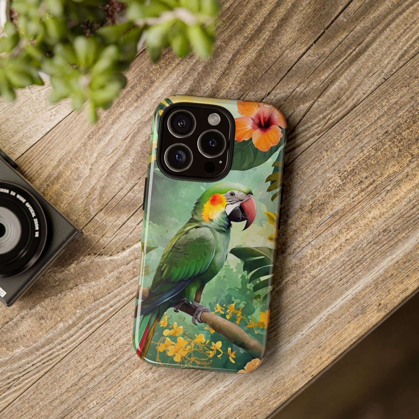 Phone Case Parrot – Vibrant Tropical Bird Art - Dual-Layer Shockproof Protection