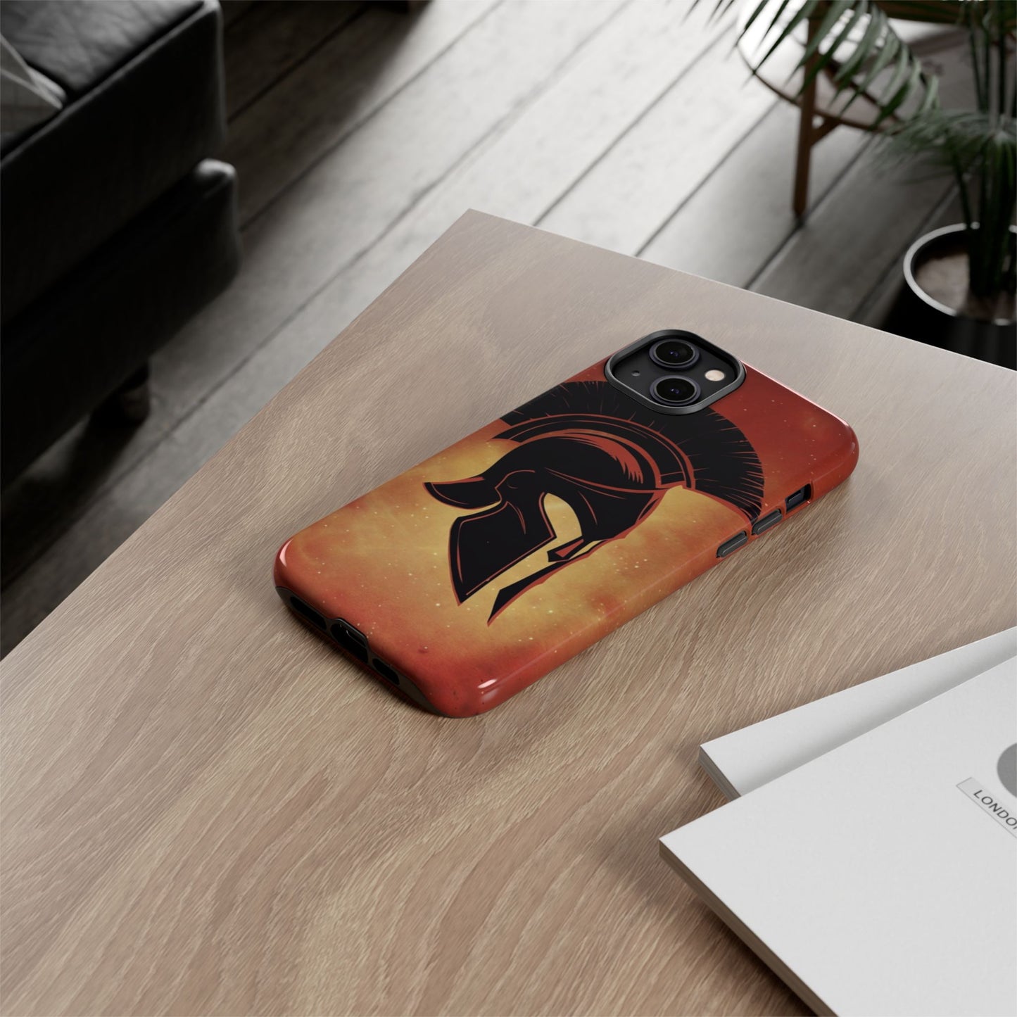 Spartan Warrior Phone Case – Durable Protective Cover with Ancient Helmet Design