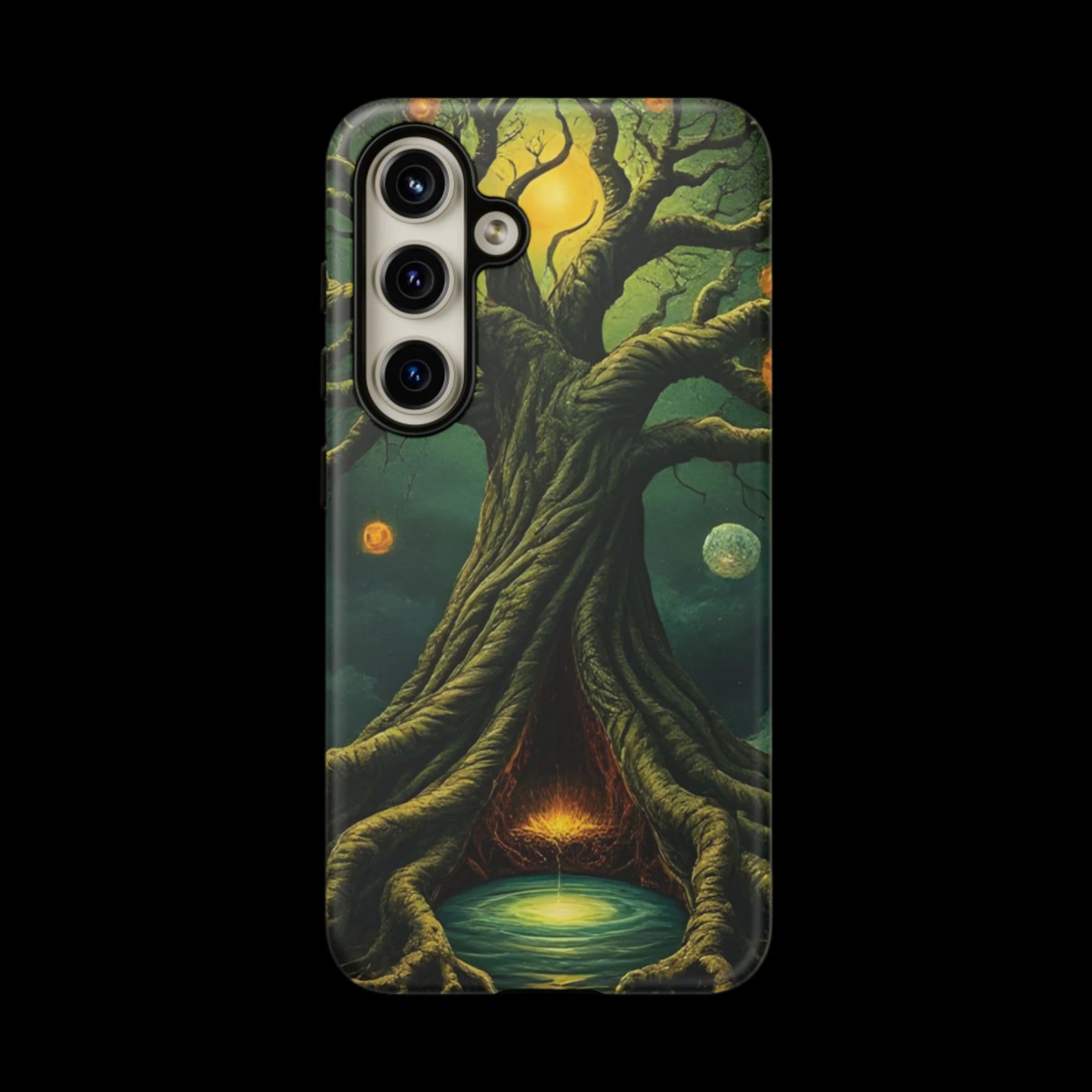 Phone Case Fantasy Tree Universe – Artistic iPhone Cover with Cosmic Design
