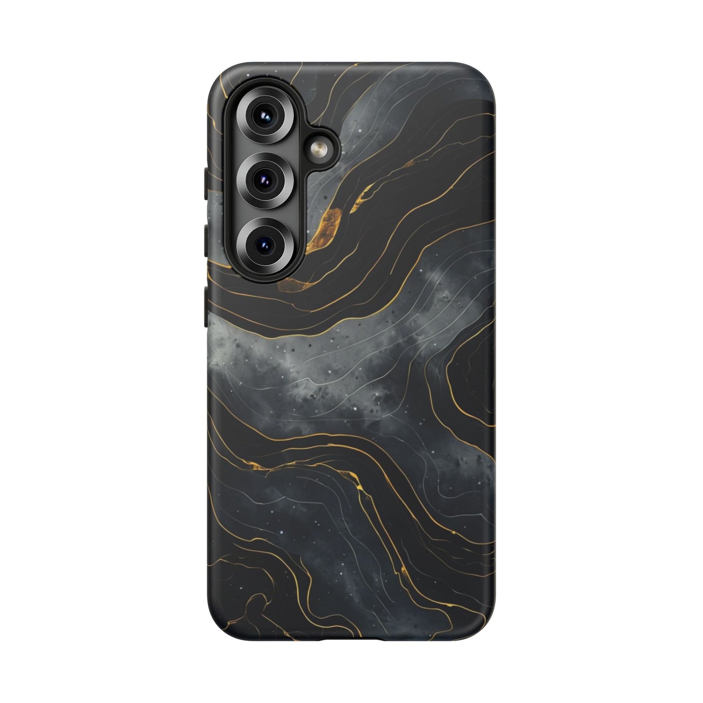 Phone Case Dark Elegance with Gold Accents – Stylish & Protective Cover