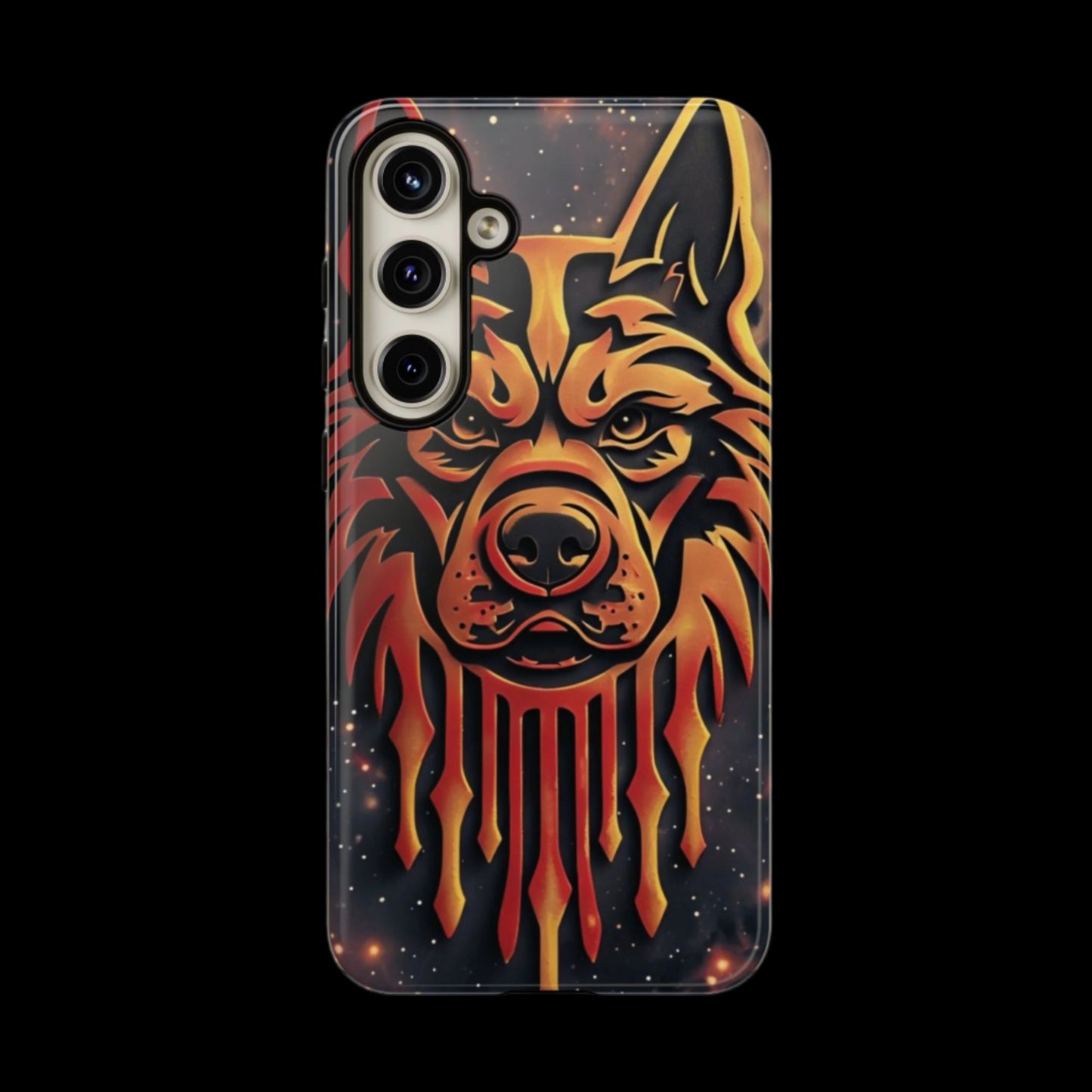 Phone Case Tribal Dog – Fierce Galaxy Design for Dog Lovers