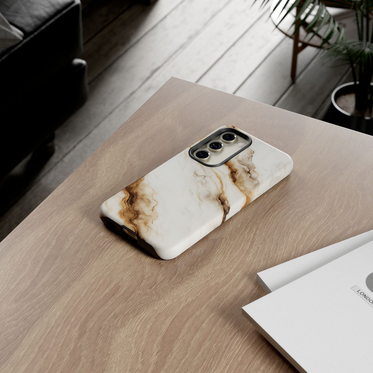 Phone Case Marble – Elegant Luxury Phone Cover, Sleek Design, Brown Beige Marble Pattern