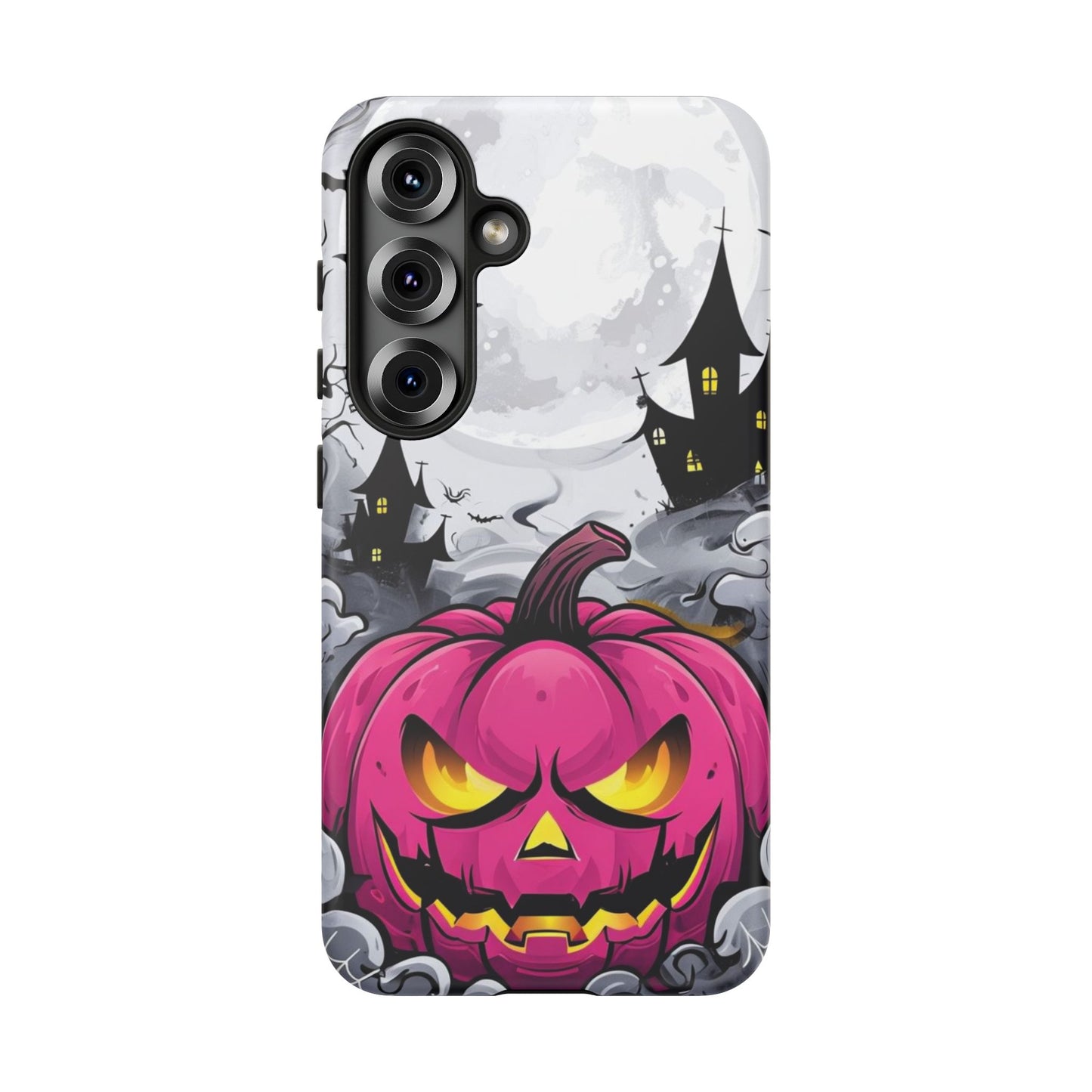 Spooky Halloween Pumpkin Phone Case with Haunted Night Scene – Perfect for Fall & Trick-or-Treating