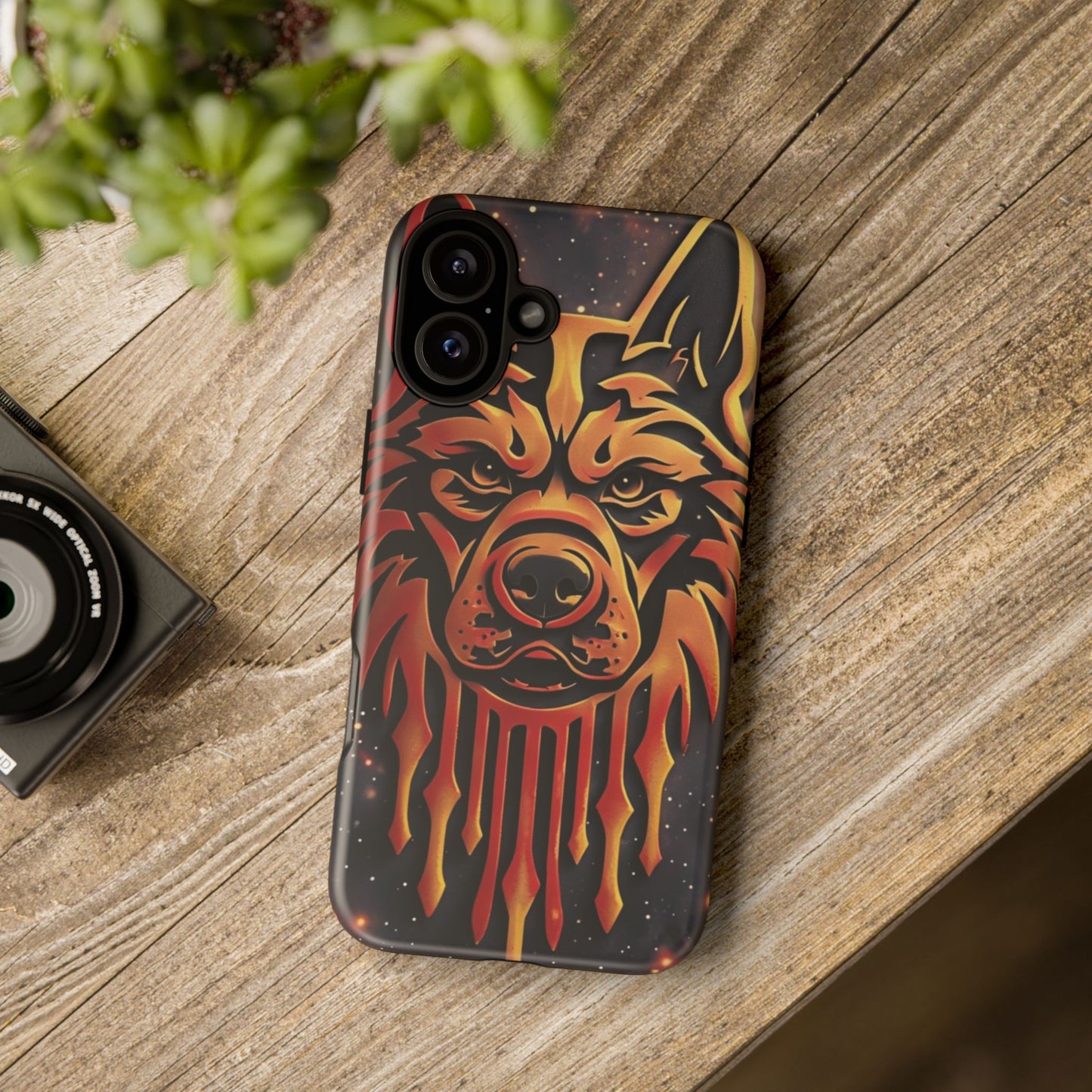 Phone Case Tribal Dog – Fierce Galaxy Design for Dog Lovers