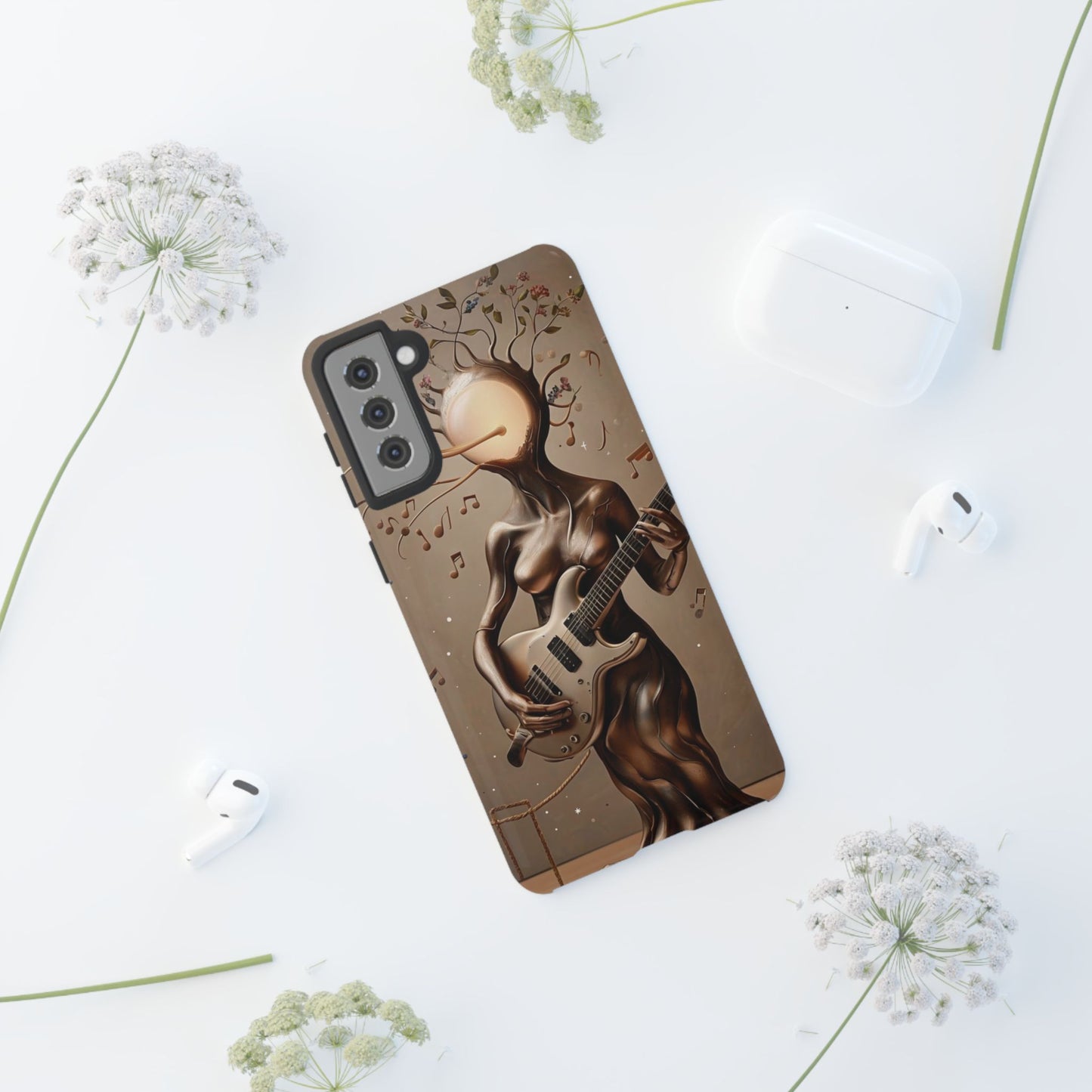 Phone Case Psychedelic Guitar Girl - Surreal Aesthetic Gift for Music Lovers & Art Fans