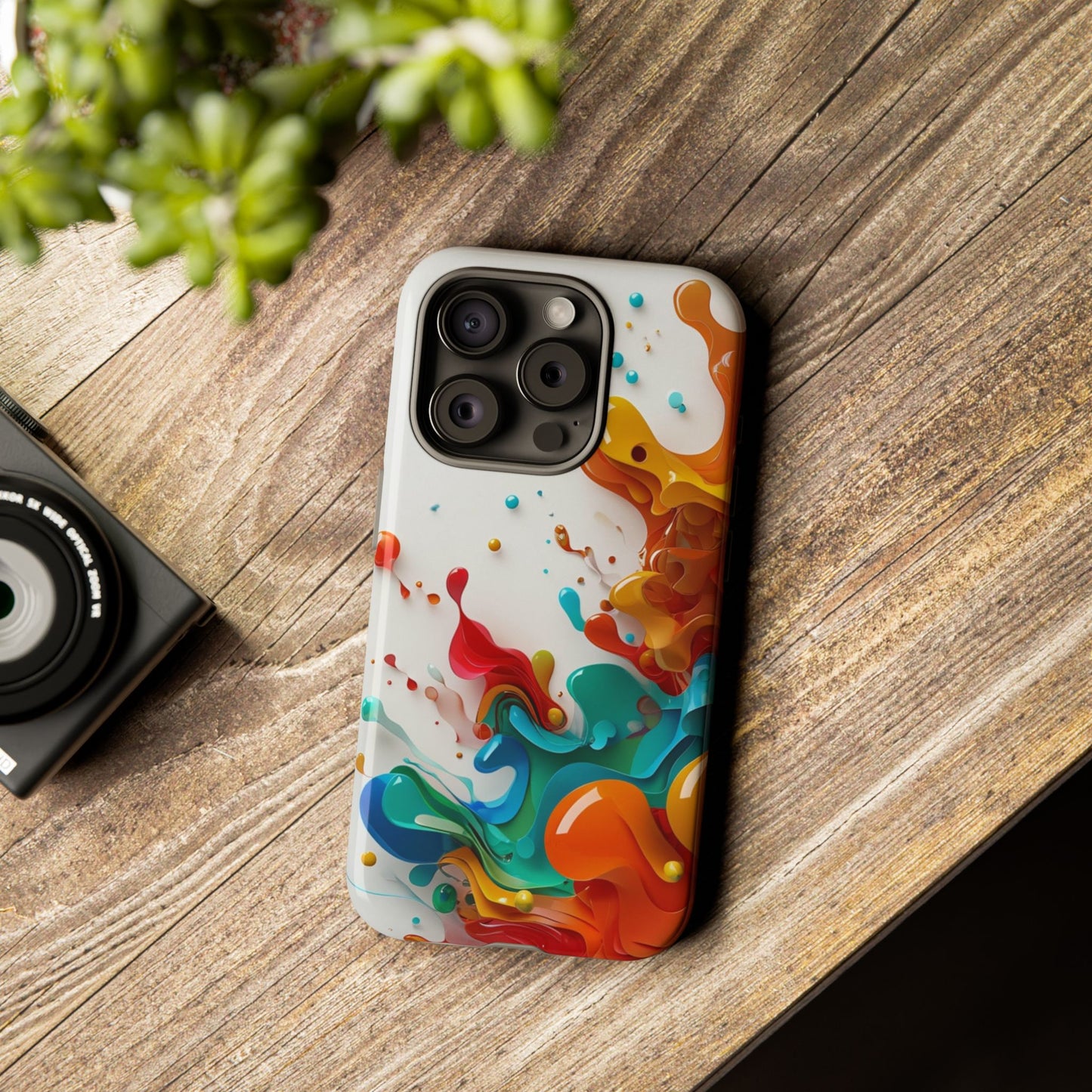 Vibrant Abstract Splash Phone Case – Colorful Artistic Design, Shockproof & Scratch-Resistant