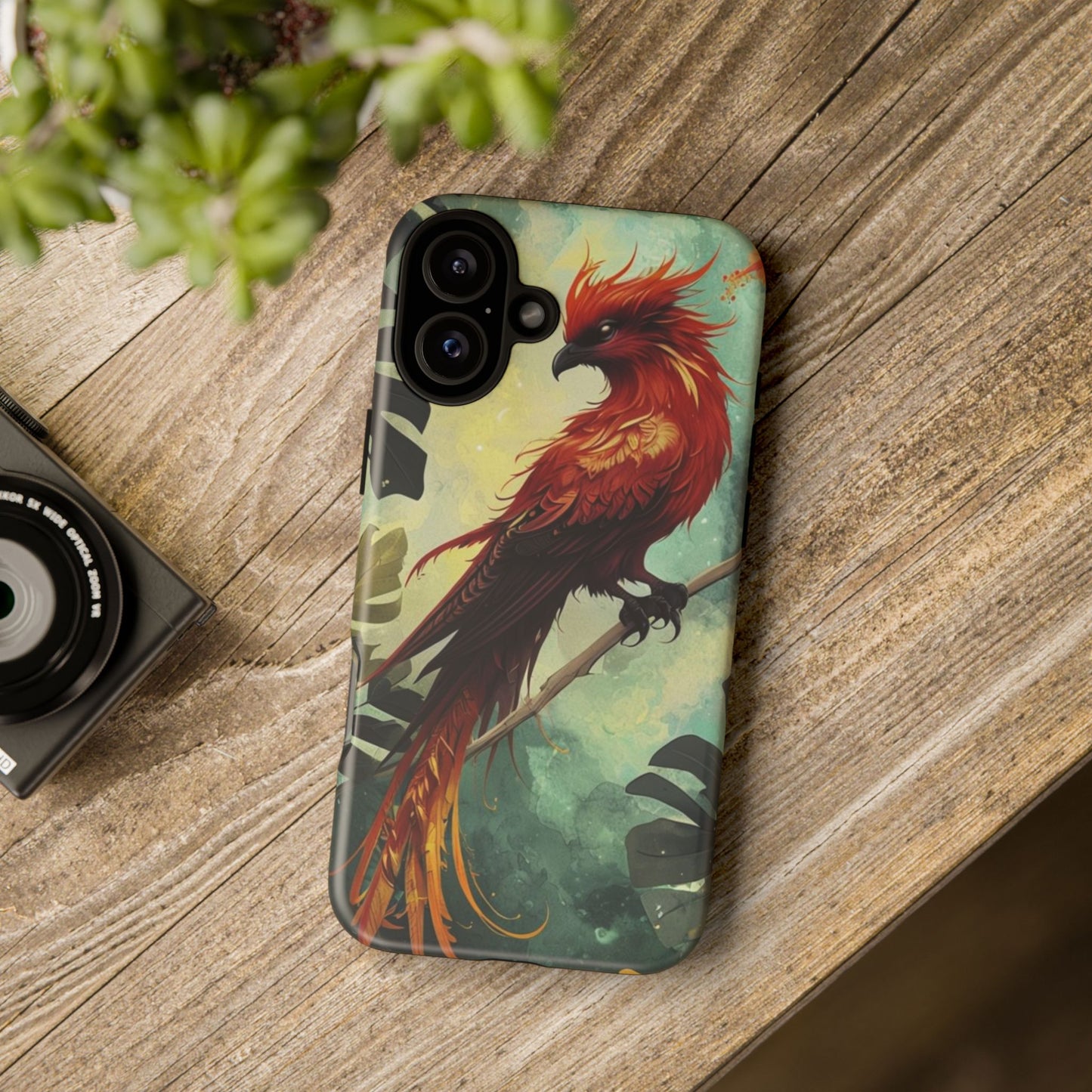 Phone Case Red Phoenix – Mythical Bird Design Symbolizing Rebirth and Strength