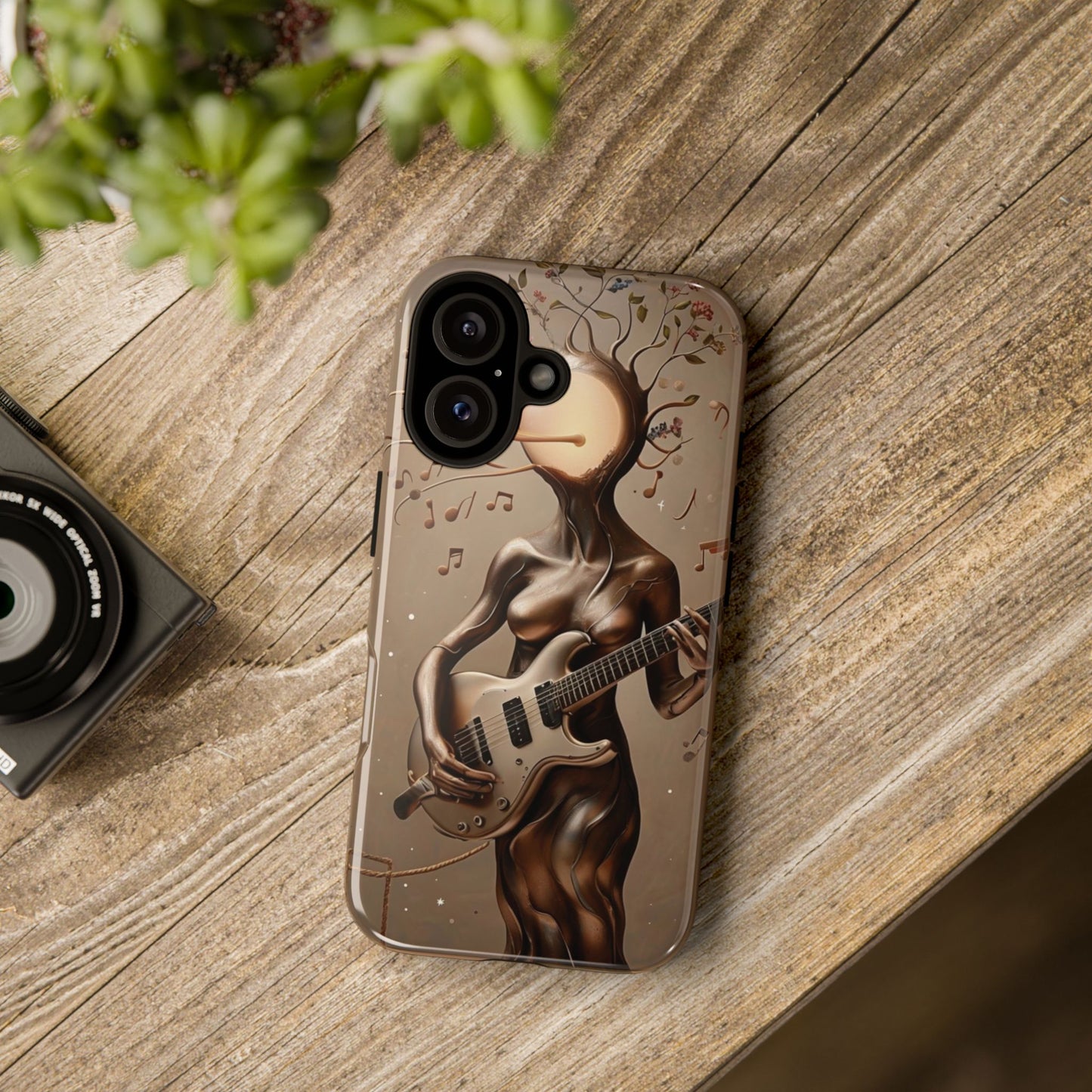Phone Case Psychedelic Guitar Girl - Surreal Aesthetic Gift for Music Lovers & Art Fans