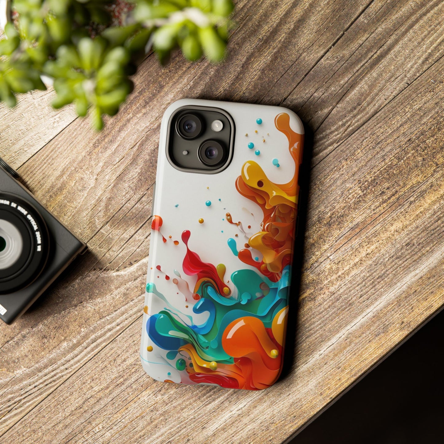 Vibrant Abstract Splash Phone Case – Colorful Artistic Design, Shockproof & Scratch-Resistant