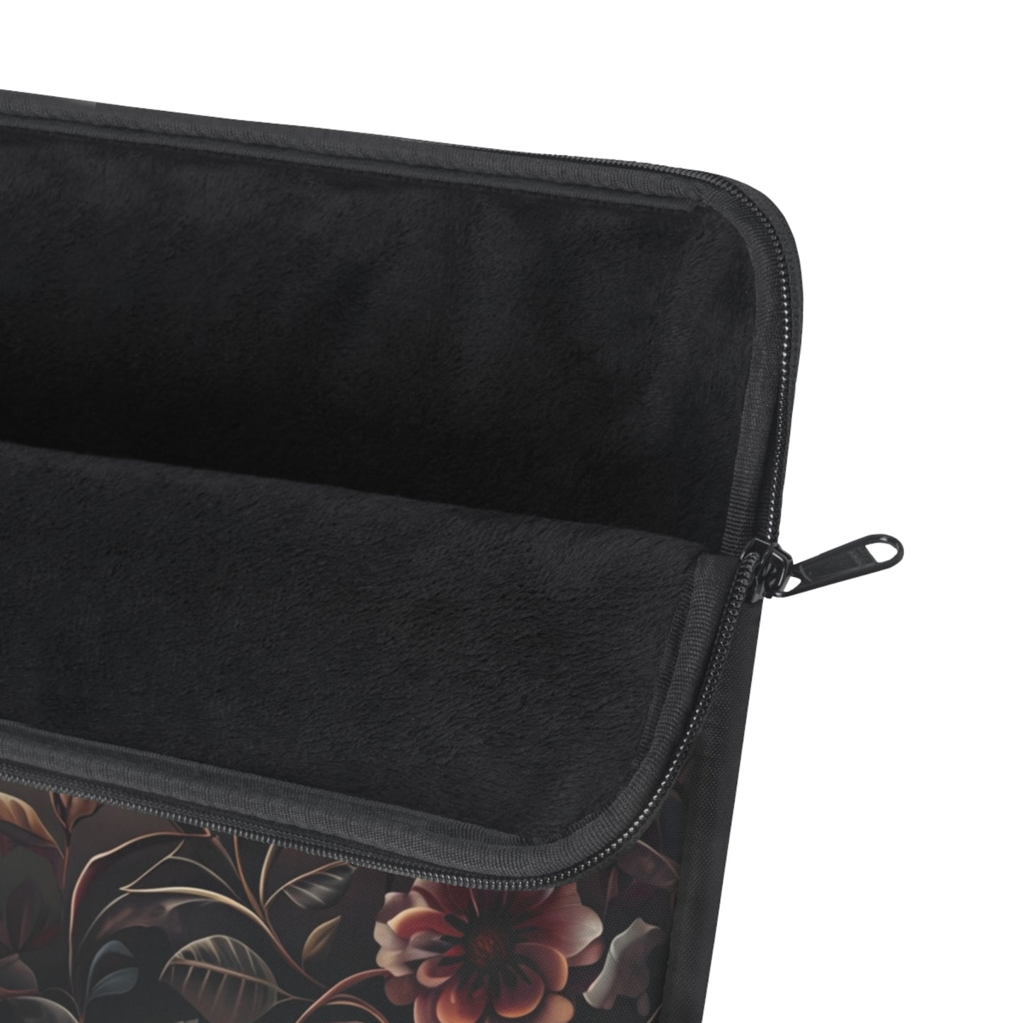 Dark Floral Laptop Sleeve – Elegant Botanical Pattern - Protective & Stylish Case