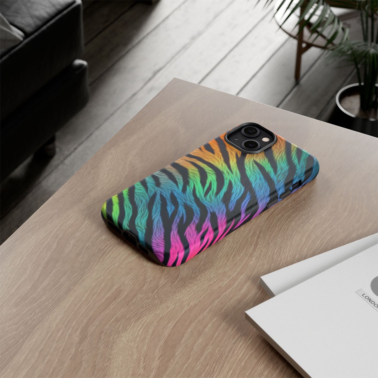 Rainbow Zebra iPhone Case – Colorful Animal Pattern Protective Cover