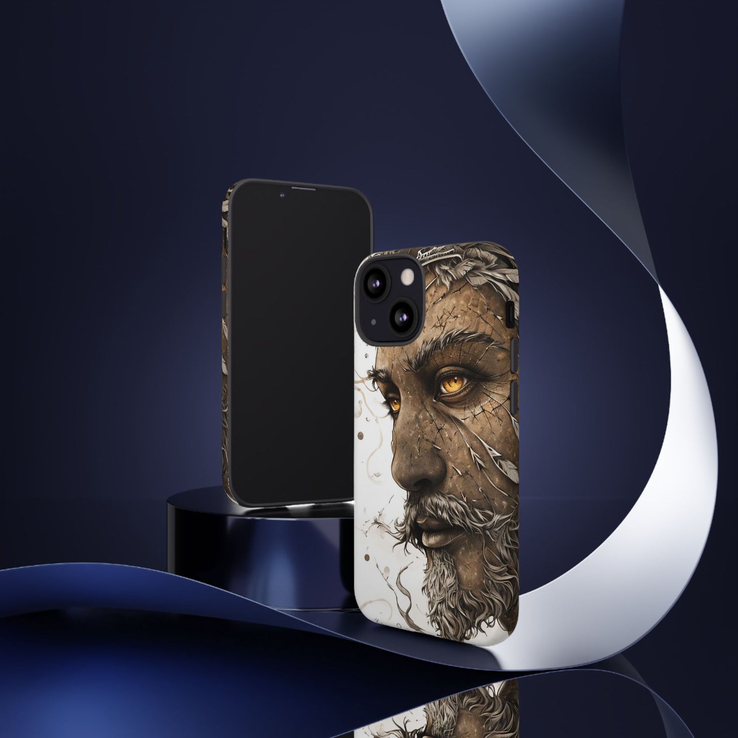Phone Case Mystical Deity Portrait with Powerful Serene Expression and Ethereal Hues