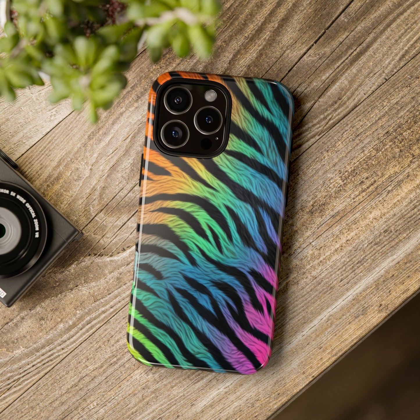 Rainbow Zebra iPhone Case – Colorful Animal Pattern Protective Cover