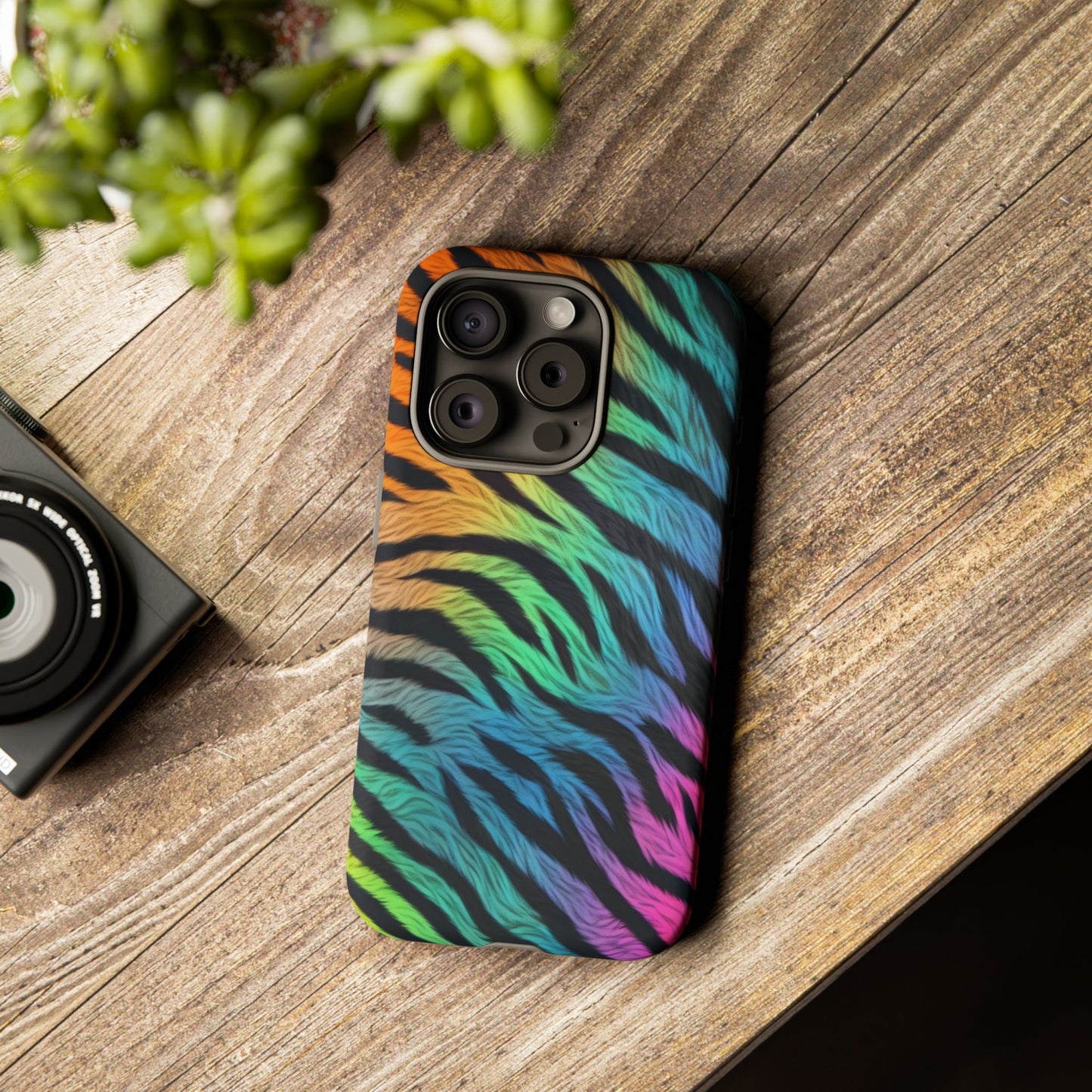 Rainbow Zebra iPhone Case – Colorful Animal Pattern Protective Cover