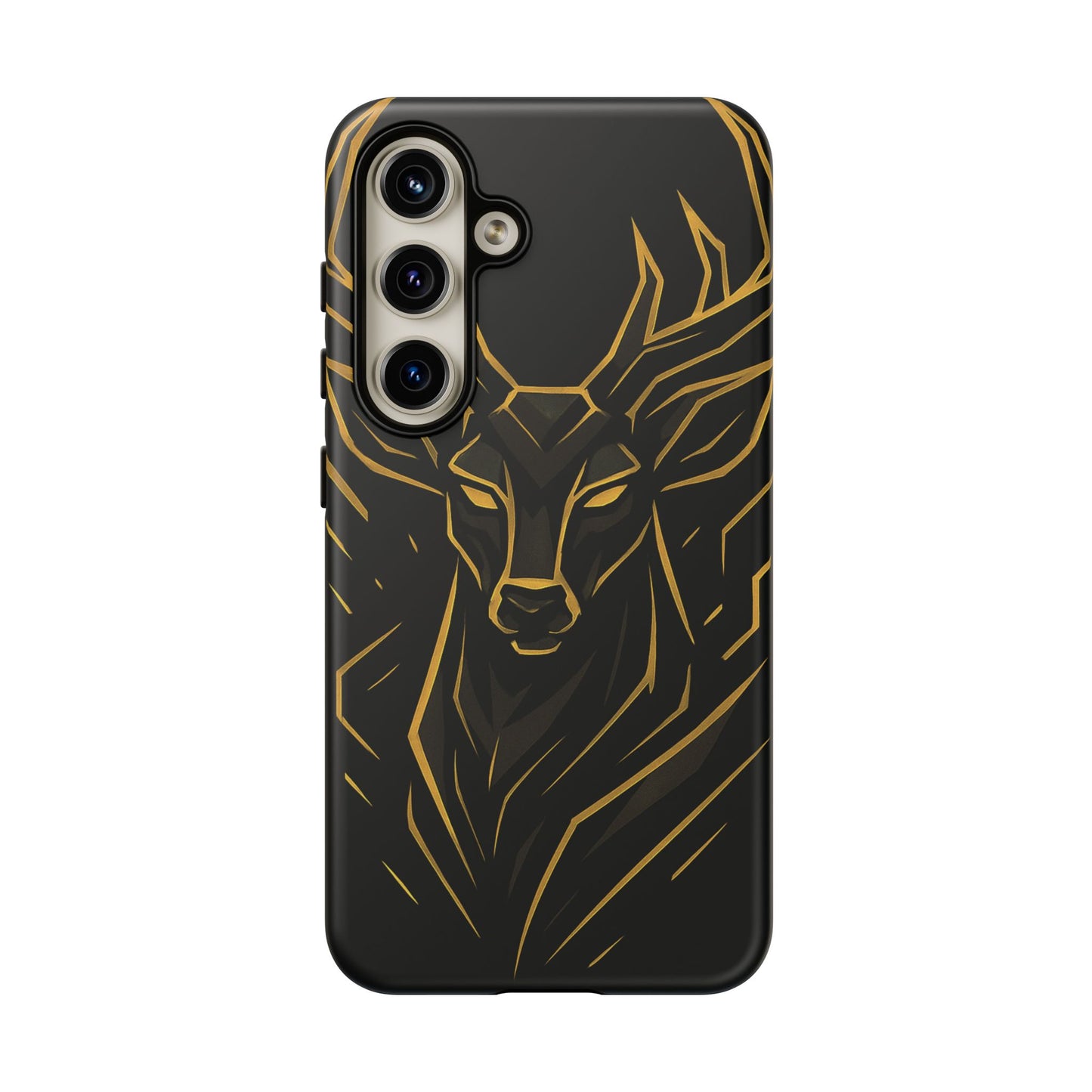 Phone Case with Black and Gold Deer Design – Elegant & Sophisticated Style