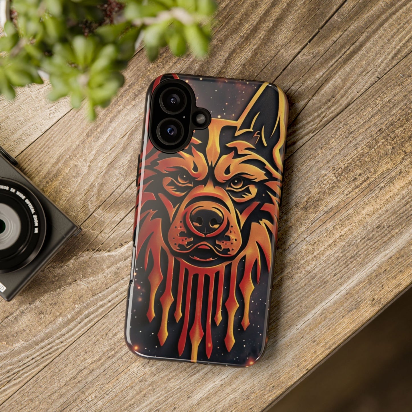 Phone Case Tribal Dog – Fierce Galaxy Design for Dog Lovers