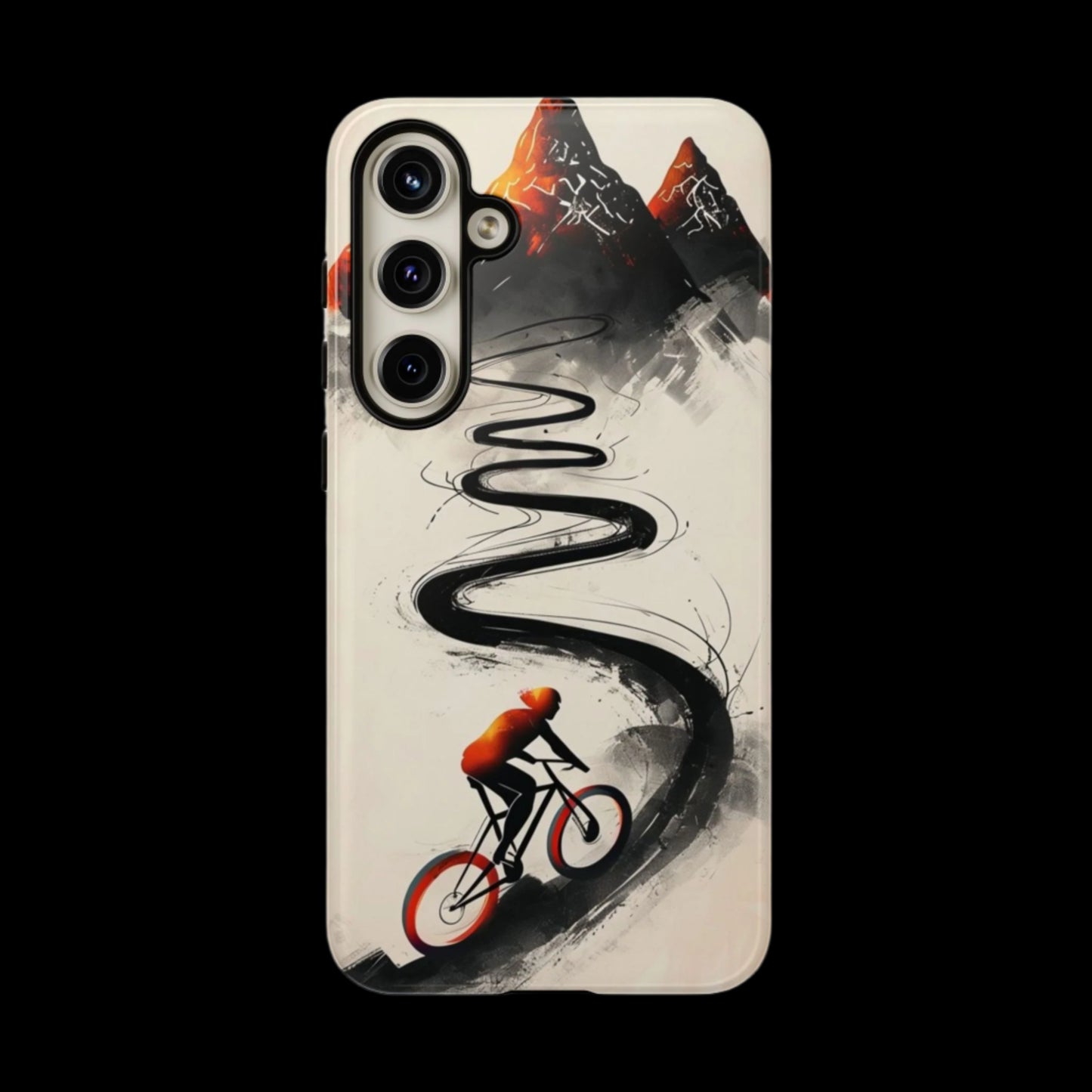 Phone Case Cyclist Climbing Mountain Road – Outdoor Adventure Protective Cover