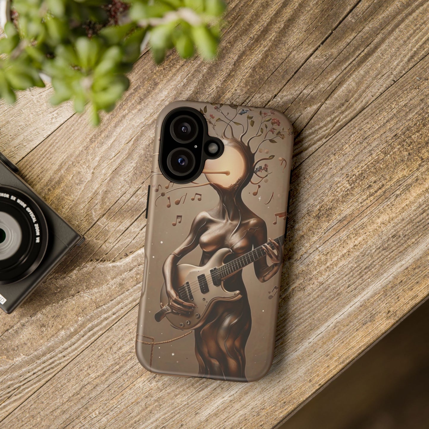 Phone Case Psychedelic Guitar Girl - Surreal Aesthetic Gift for Music Lovers & Art Fans