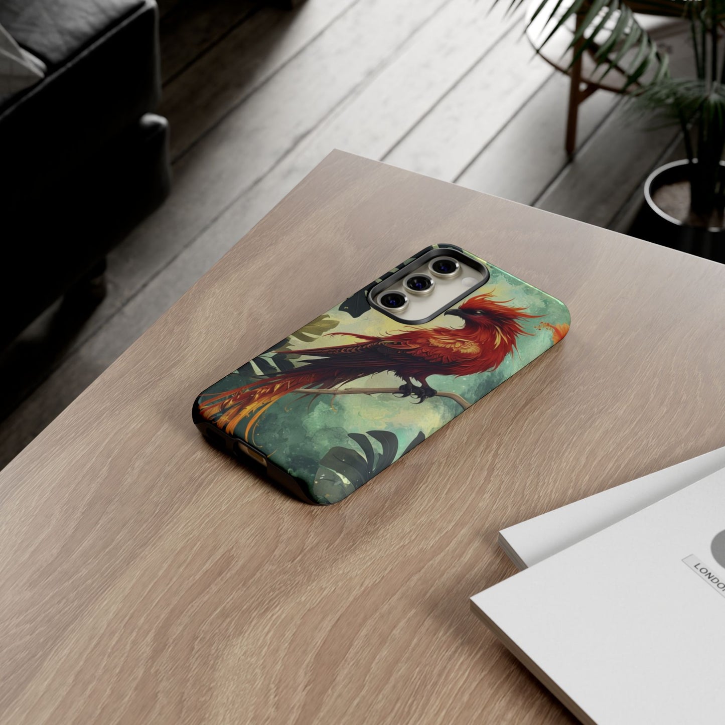 Phone Case Red Phoenix – Mythical Bird Design Symbolizing Rebirth and Strength