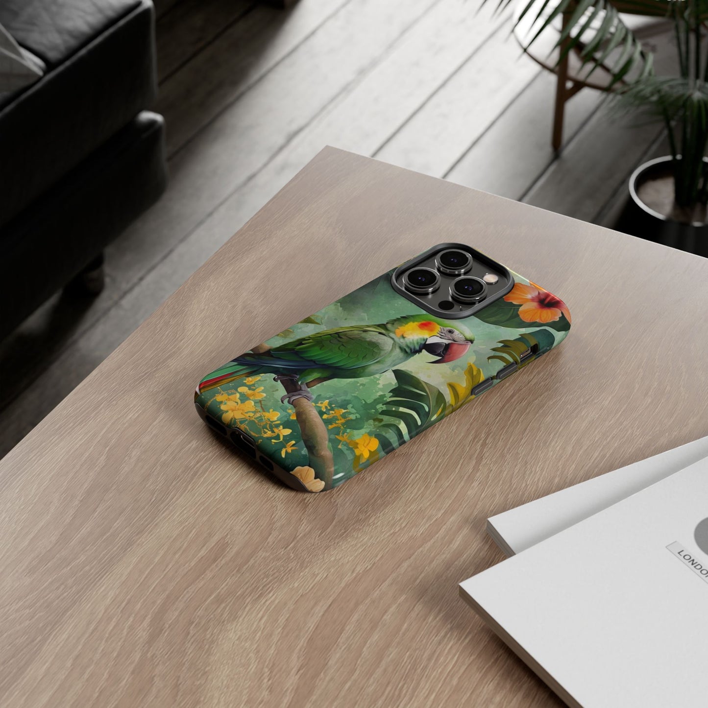 Phone Case Parrot – Vibrant Tropical Bird Art - Dual-Layer Shockproof Protection