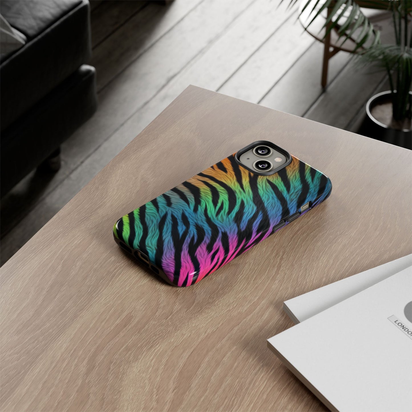 Rainbow Zebra iPhone Case – Colorful Animal Pattern Protective Cover