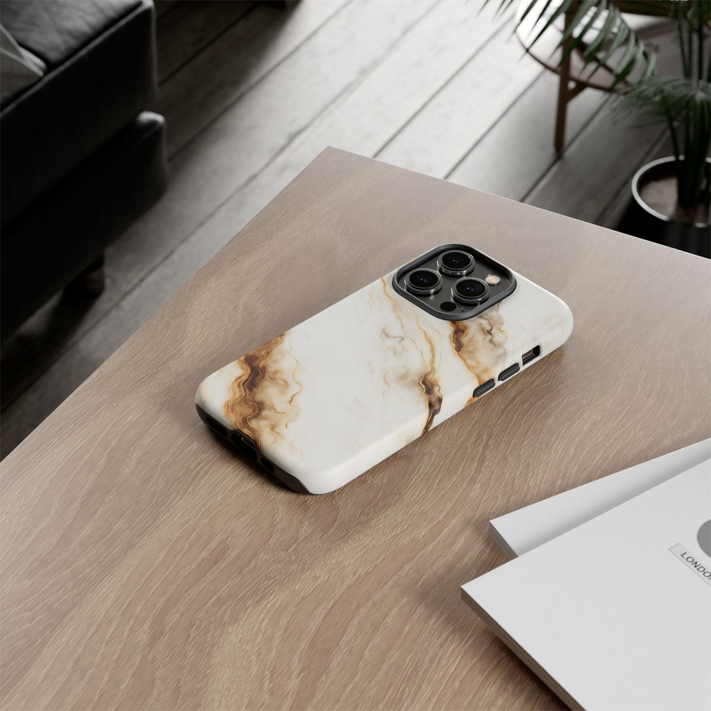 Phone Case Marble – Elegant Luxury Phone Cover, Sleek Design, Brown Beige Marble Pattern