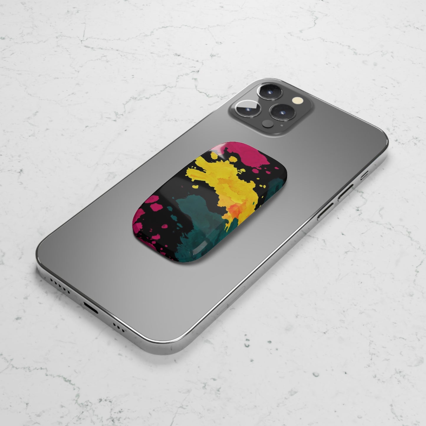 Abstract Splash Paint Phone Stand – Colorful Grip & Kickstand for iPhone & Samsung