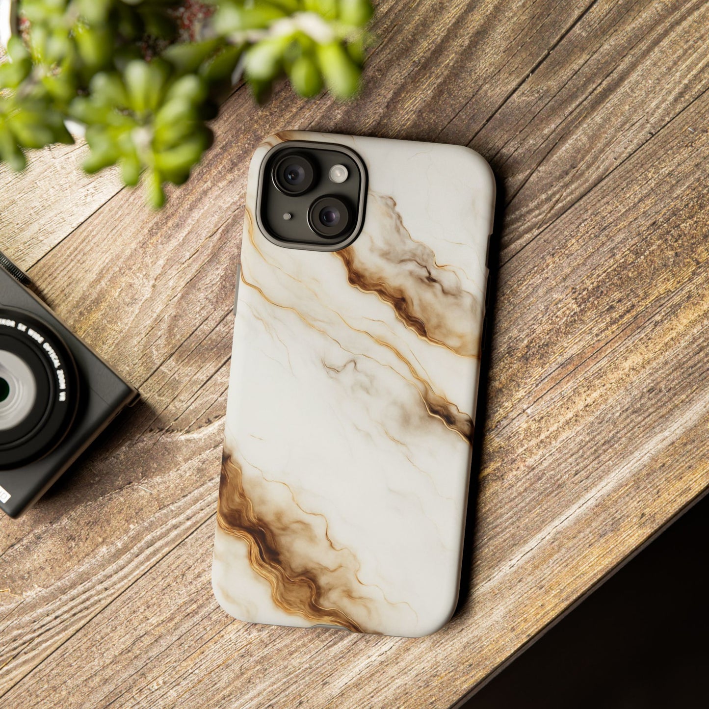 Phone Case Marble – Elegant Luxury Phone Cover, Sleek Design, Brown Beige Marble Pattern