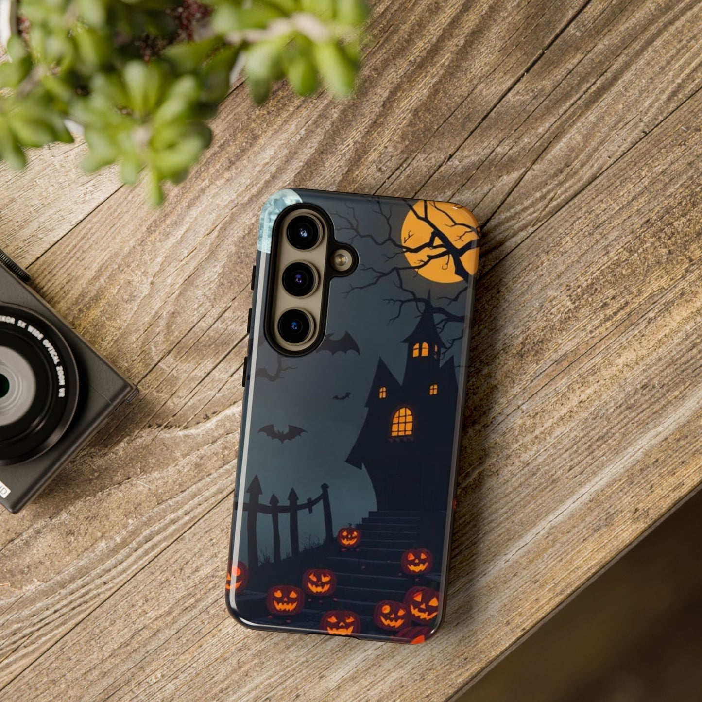 Halloween Haunted House & Jack-o'-Lantern Phone Case – Spooky Fall Phone Accessory