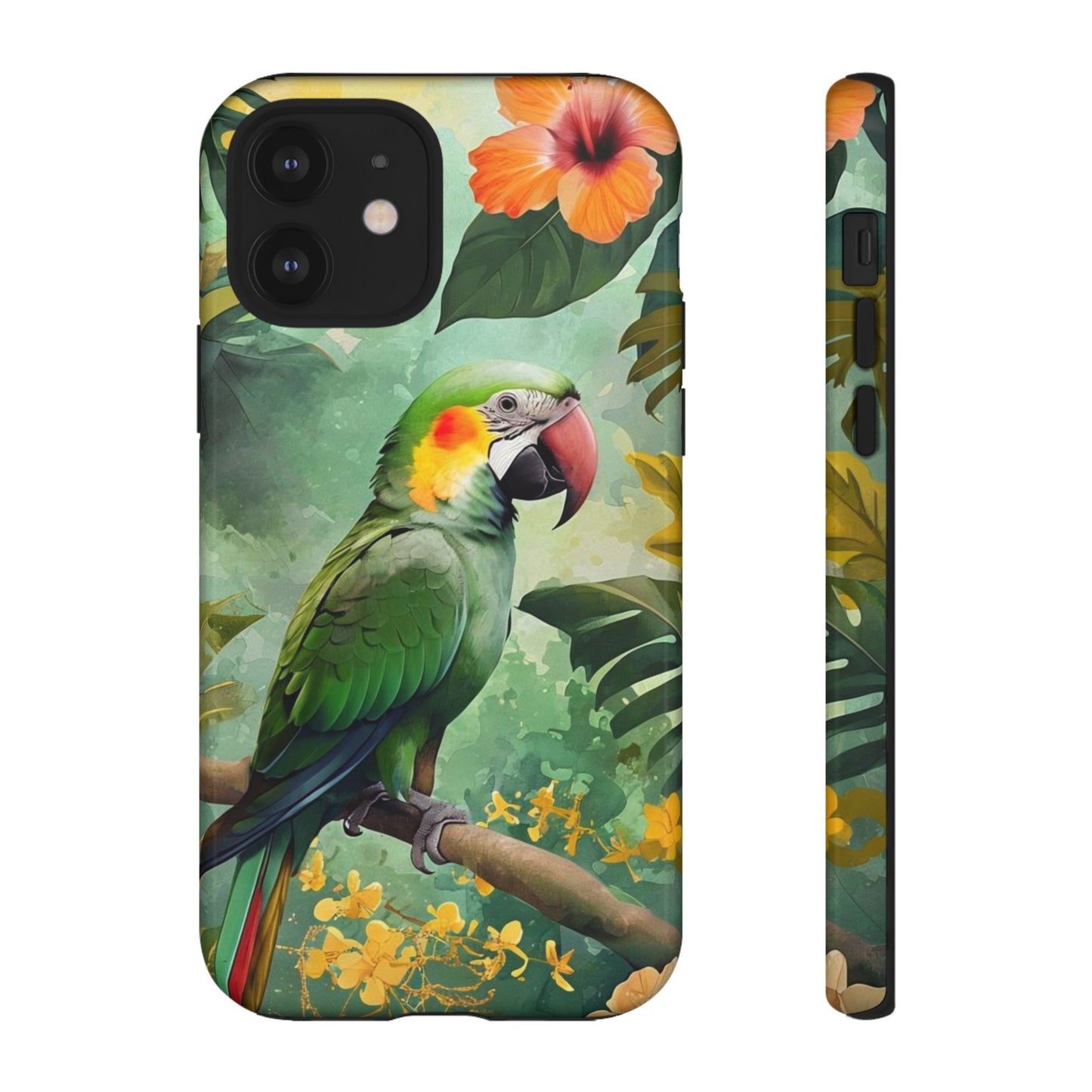 Phone Case Parrot – Vibrant Tropical Bird Art - Dual-Layer Shockproof Protection