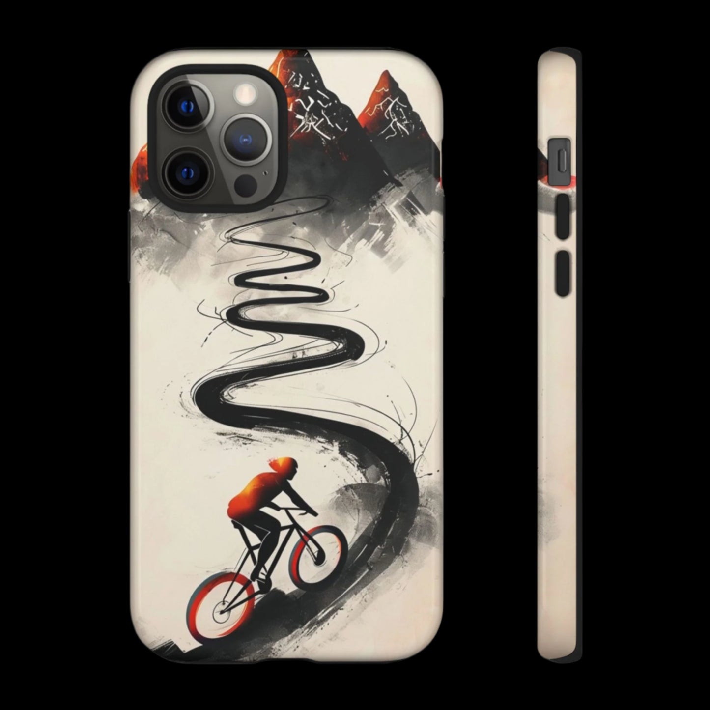 Phone Case Cyclist Climbing Mountain Road – Outdoor Adventure Protective Cover