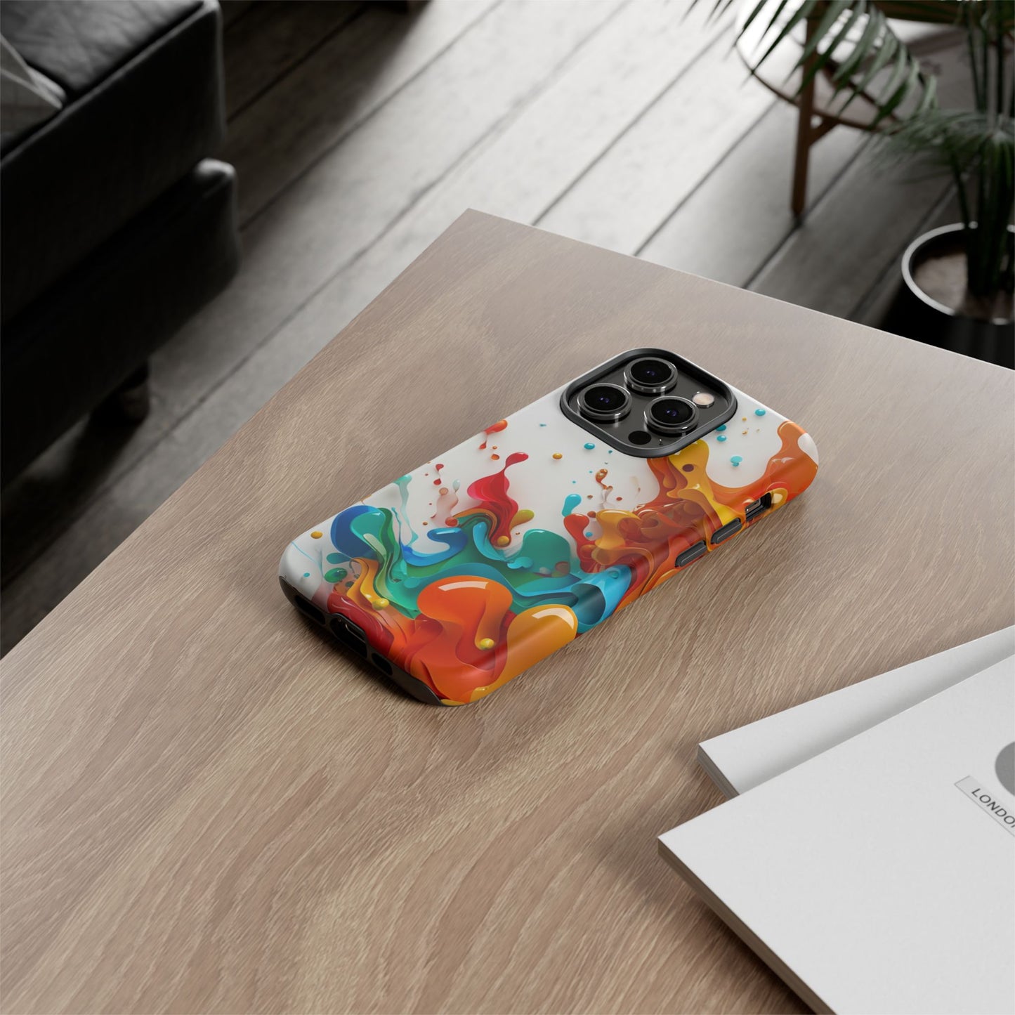 Vibrant Abstract Splash Phone Case – Colorful Artistic Design, Shockproof & Scratch-Resistant