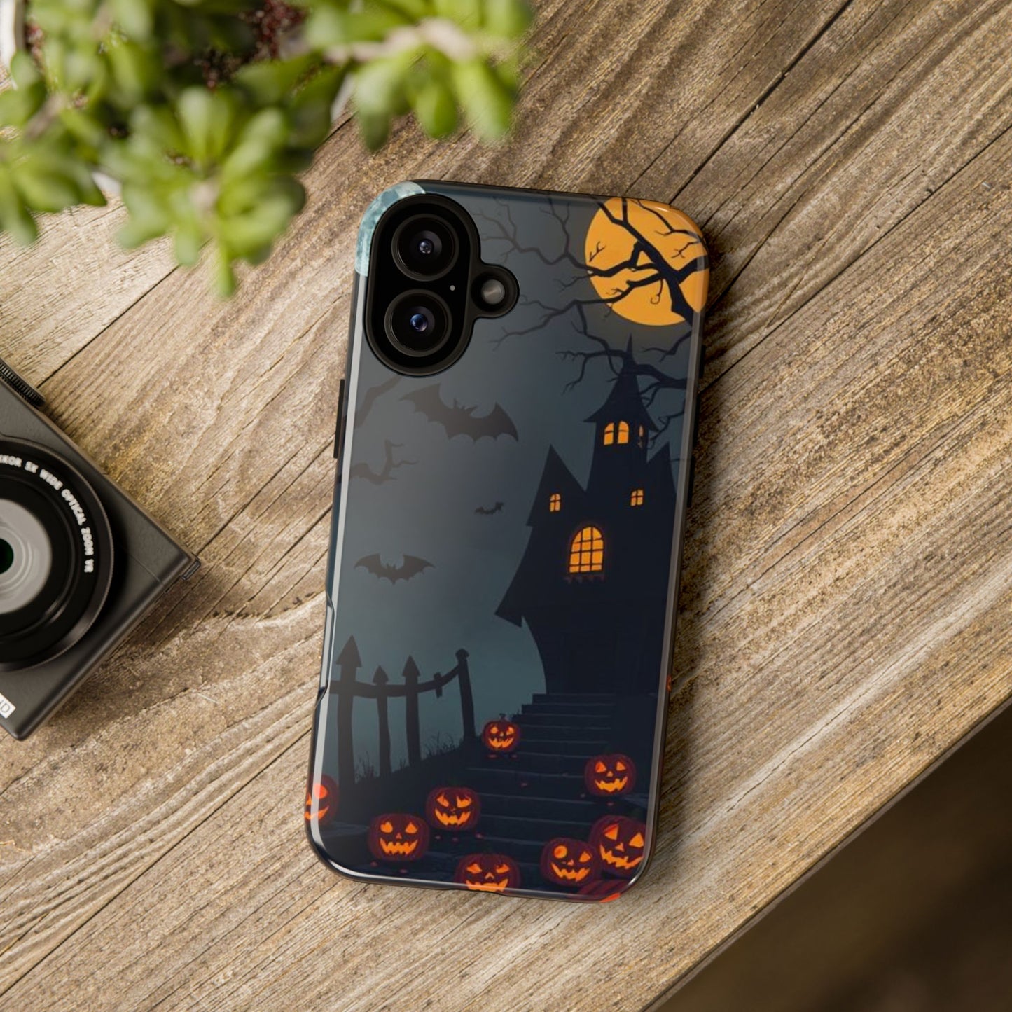 Halloween Haunted House & Jack-o'-Lantern Phone Case – Spooky Fall Phone Accessory
