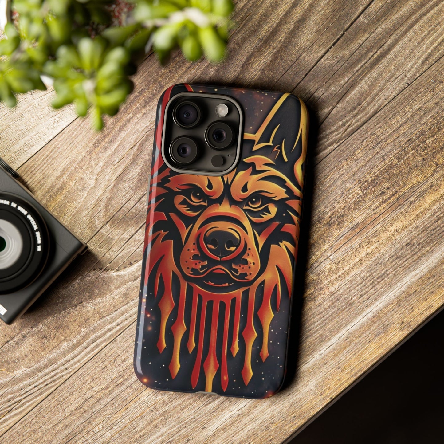 Phone Case Tribal Dog – Fierce Galaxy Design for Dog Lovers