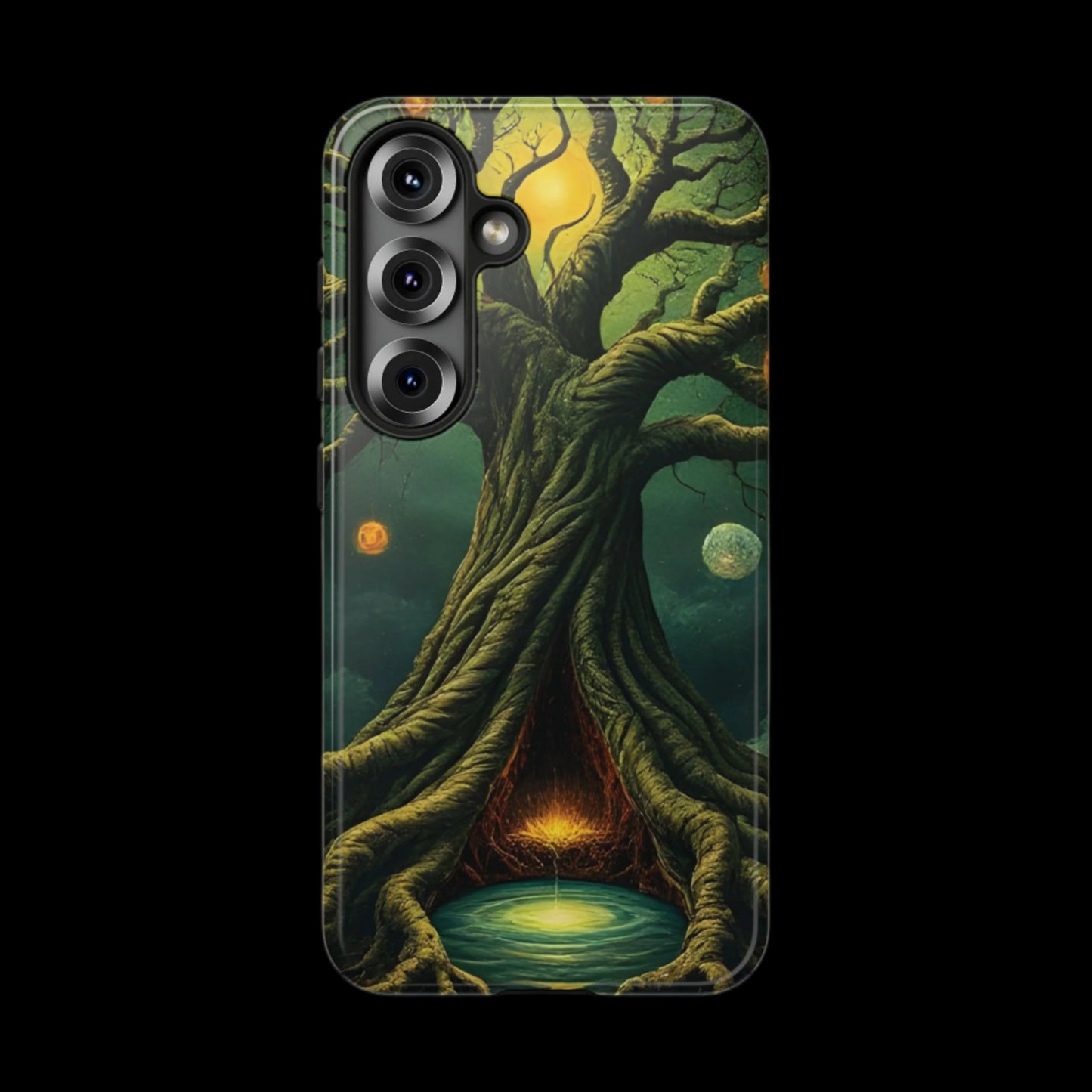 Phone Case Fantasy Tree Universe – Artistic iPhone Cover with Cosmic Design