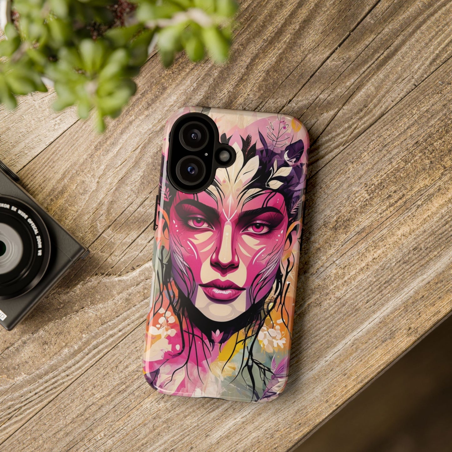 Phone Case Mystic Nature Goddess – Abstract Floral Art for iPhone