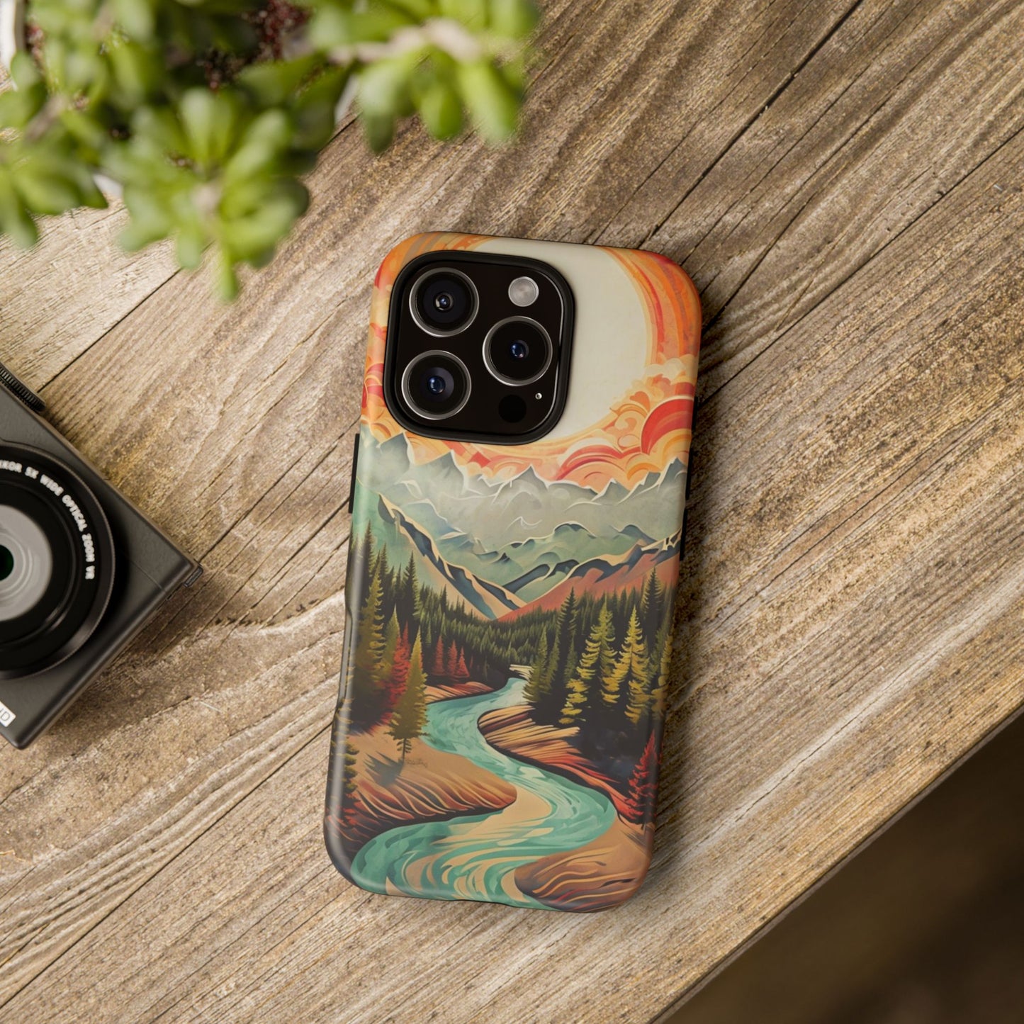 Phone Case Nature – Colorful Mountain Landscape Phone Cover – Artistic Wilderness Design