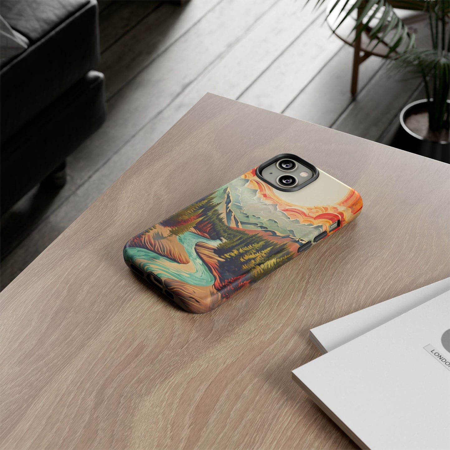 Phone Case Nature – Colorful Mountain Landscape Phone Cover – Artistic Wilderness Design