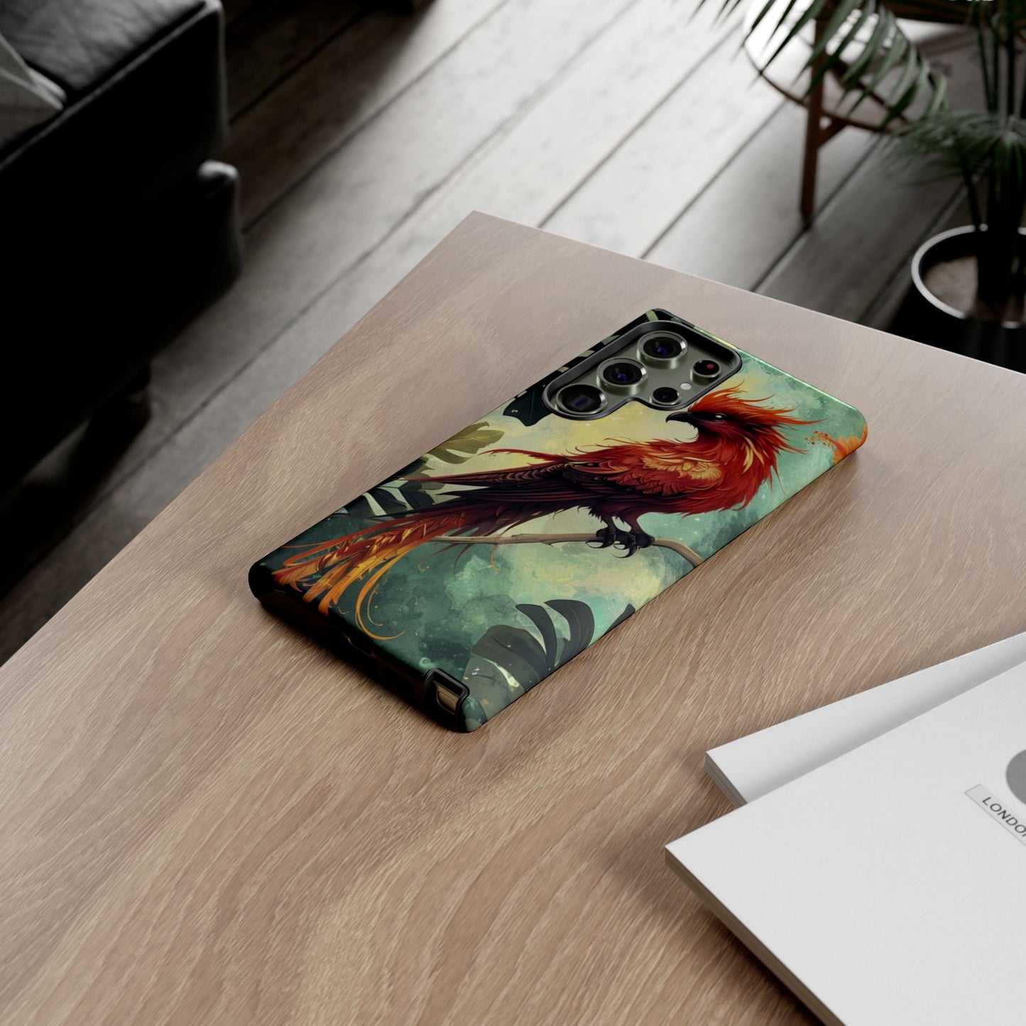 Phone Case Red Phoenix – Mythical Bird Design Symbolizing Rebirth and Strength
