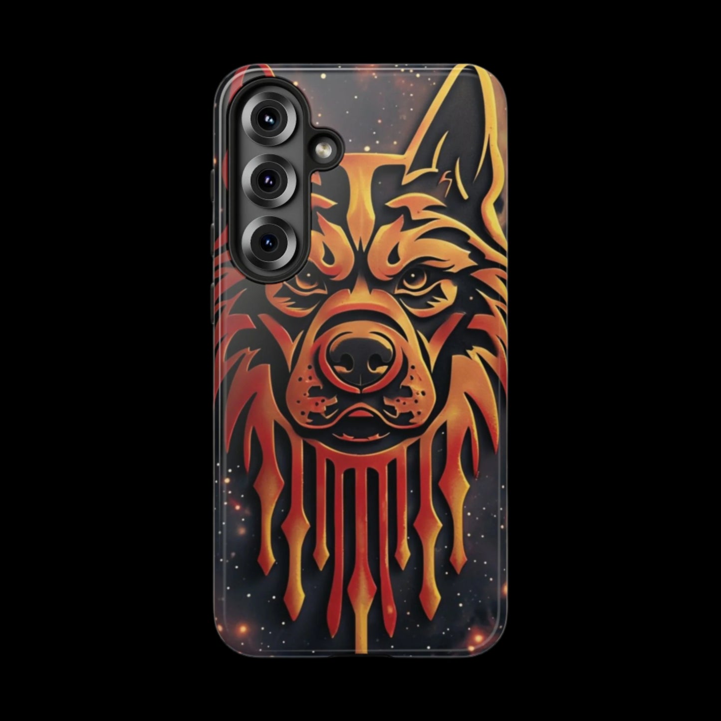 Phone Case Tribal Dog – Fierce Galaxy Design for Dog Lovers