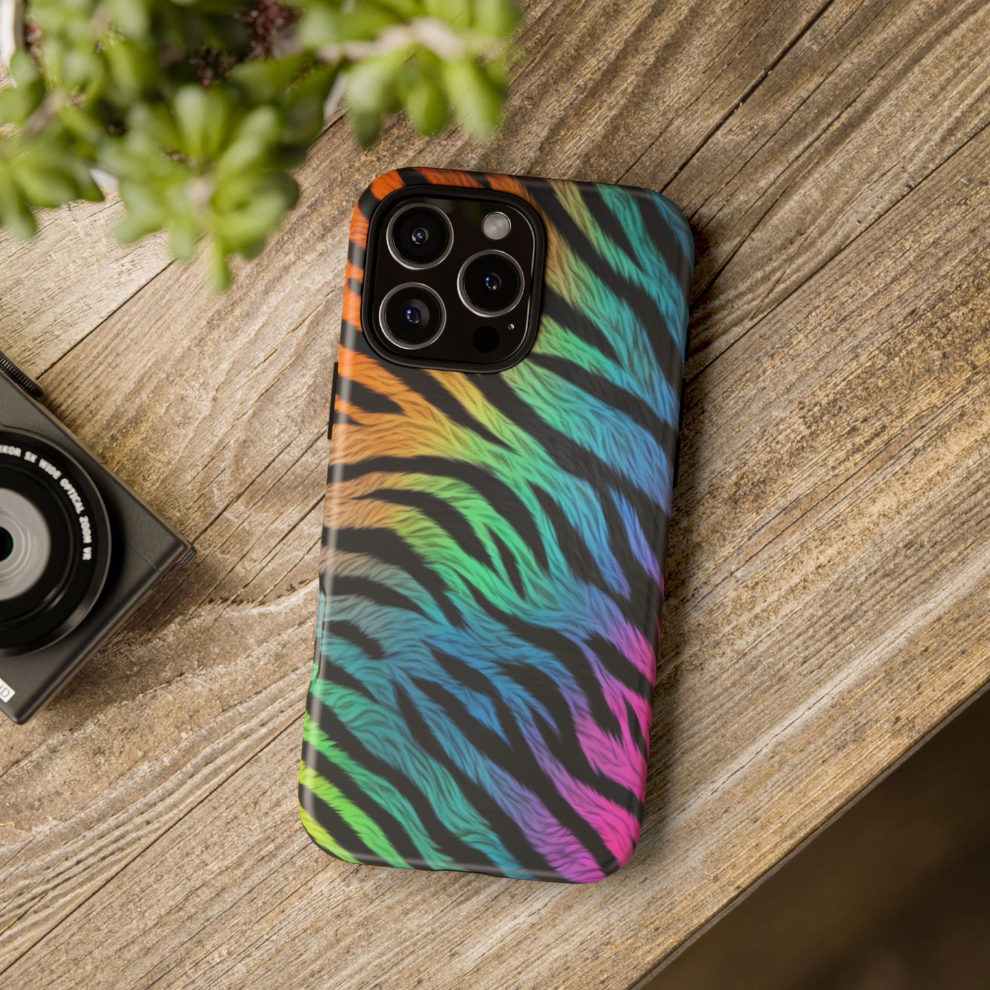 Rainbow Zebra iPhone Case – Colorful Animal Pattern Protective Cover