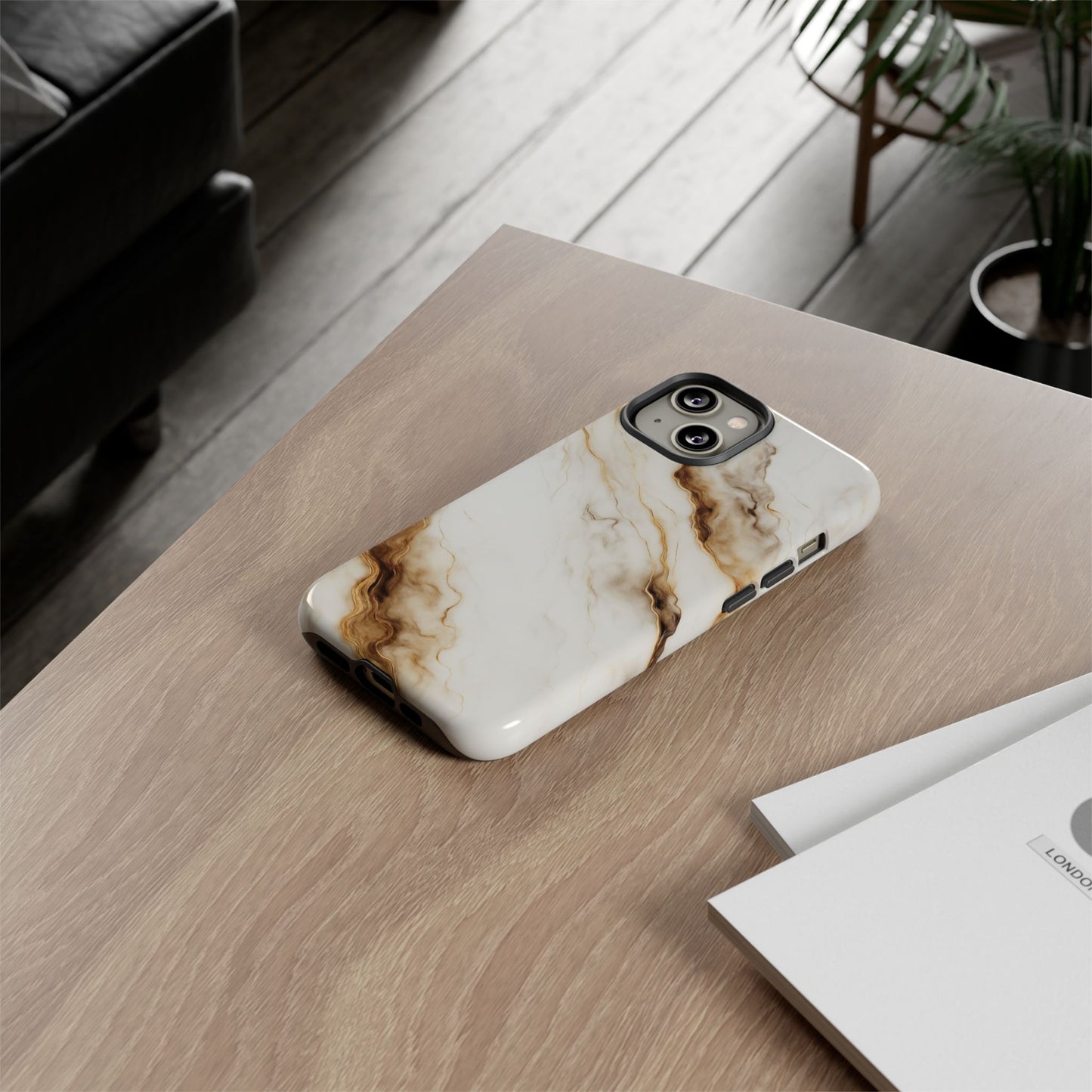 Phone Case Marble – Elegant Luxury Phone Cover, Sleek Design, Brown Beige Marble Pattern