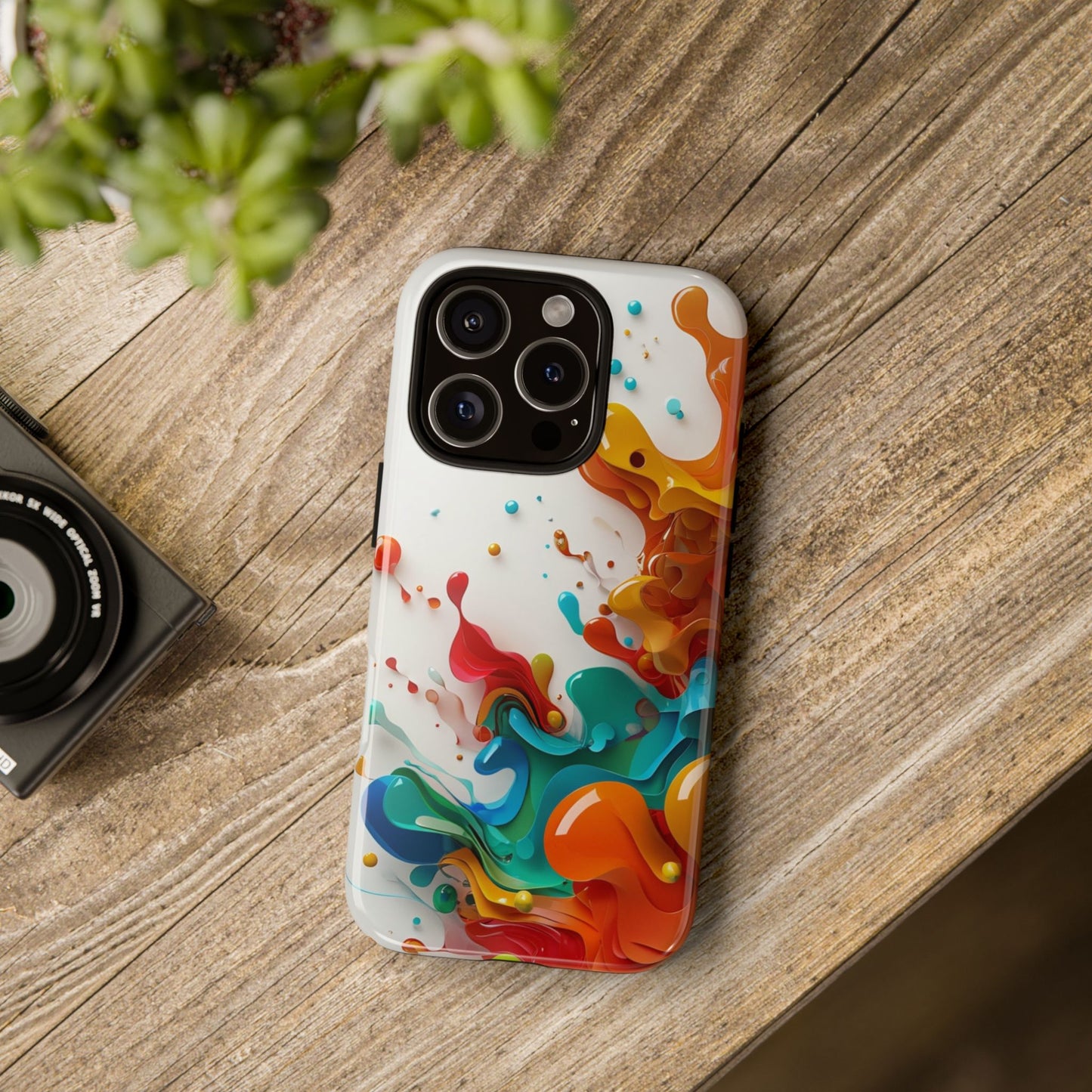 Vibrant Abstract Splash Phone Case – Colorful Artistic Design, Shockproof & Scratch-Resistant