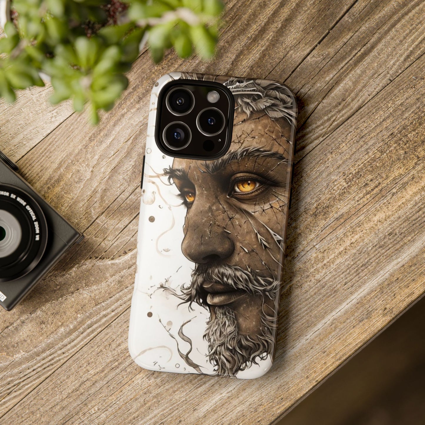 Phone Case Mystical Deity Portrait with Powerful Serene Expression and Ethereal Hues