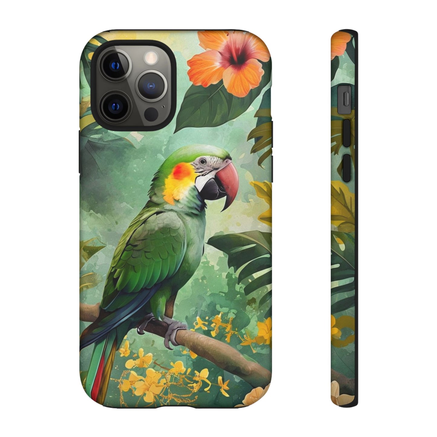 Phone Case Parrot – Vibrant Tropical Bird Art - Dual-Layer Shockproof Protection