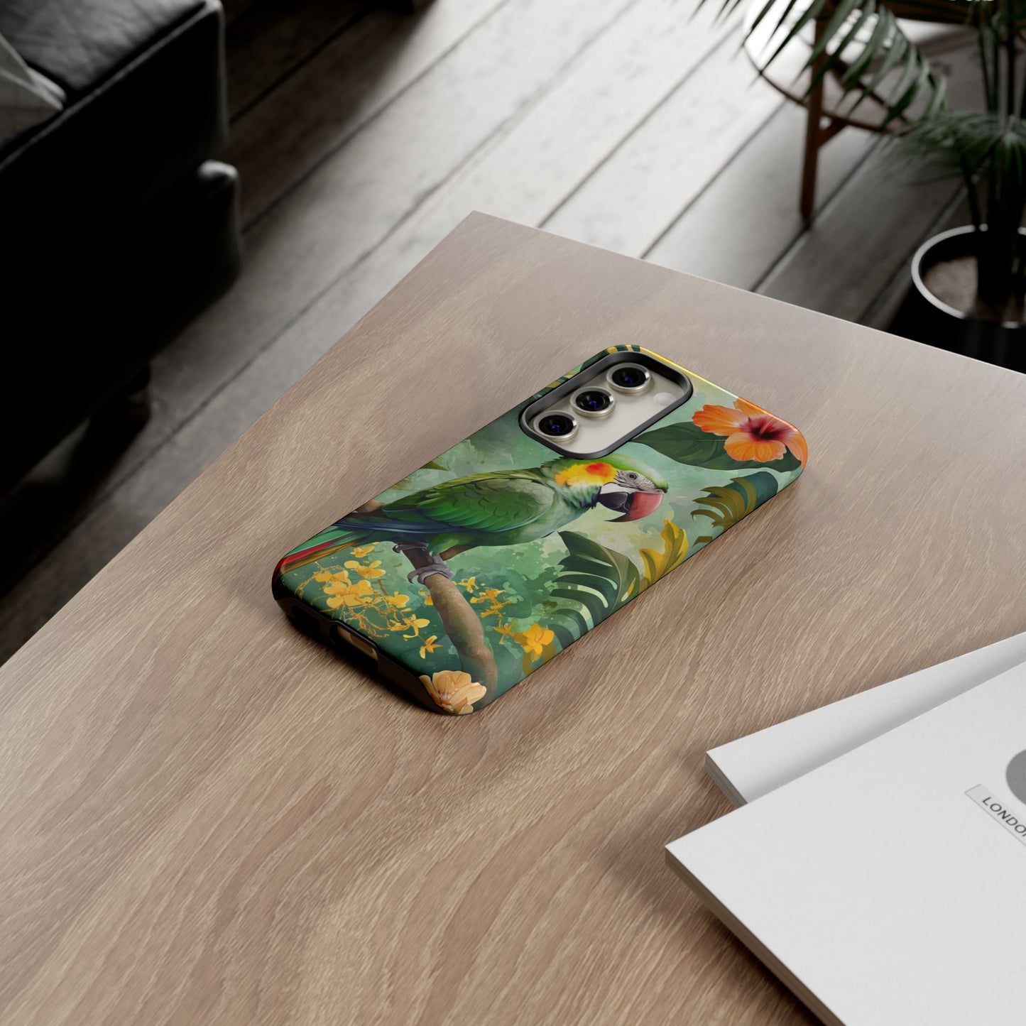 Phone Case Parrot – Vibrant Tropical Bird Art - Dual-Layer Shockproof Protection